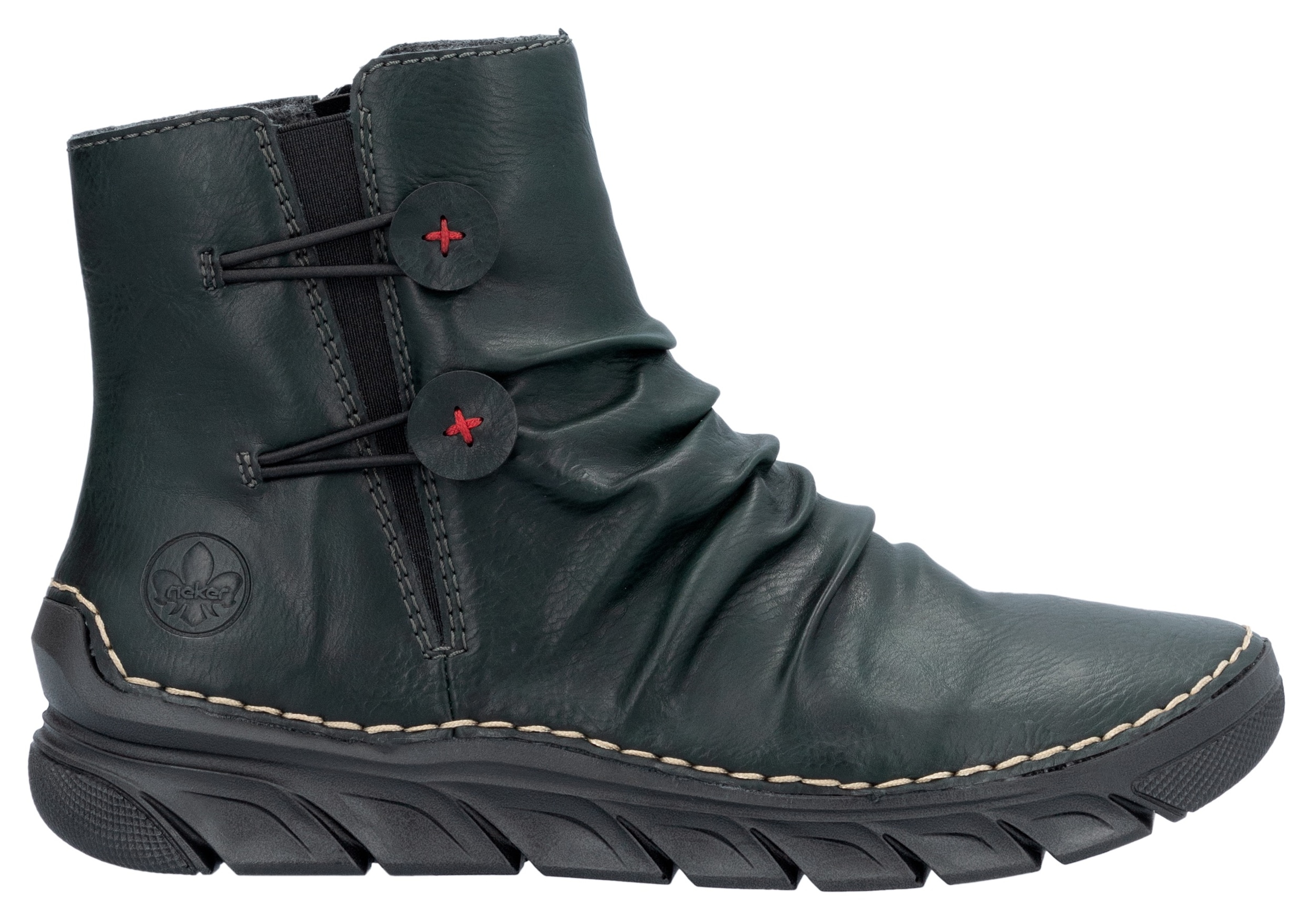 Rieker Stiefelette, Winterboots, Keilsohle, Innenreissverschluss und slouchy Schaft