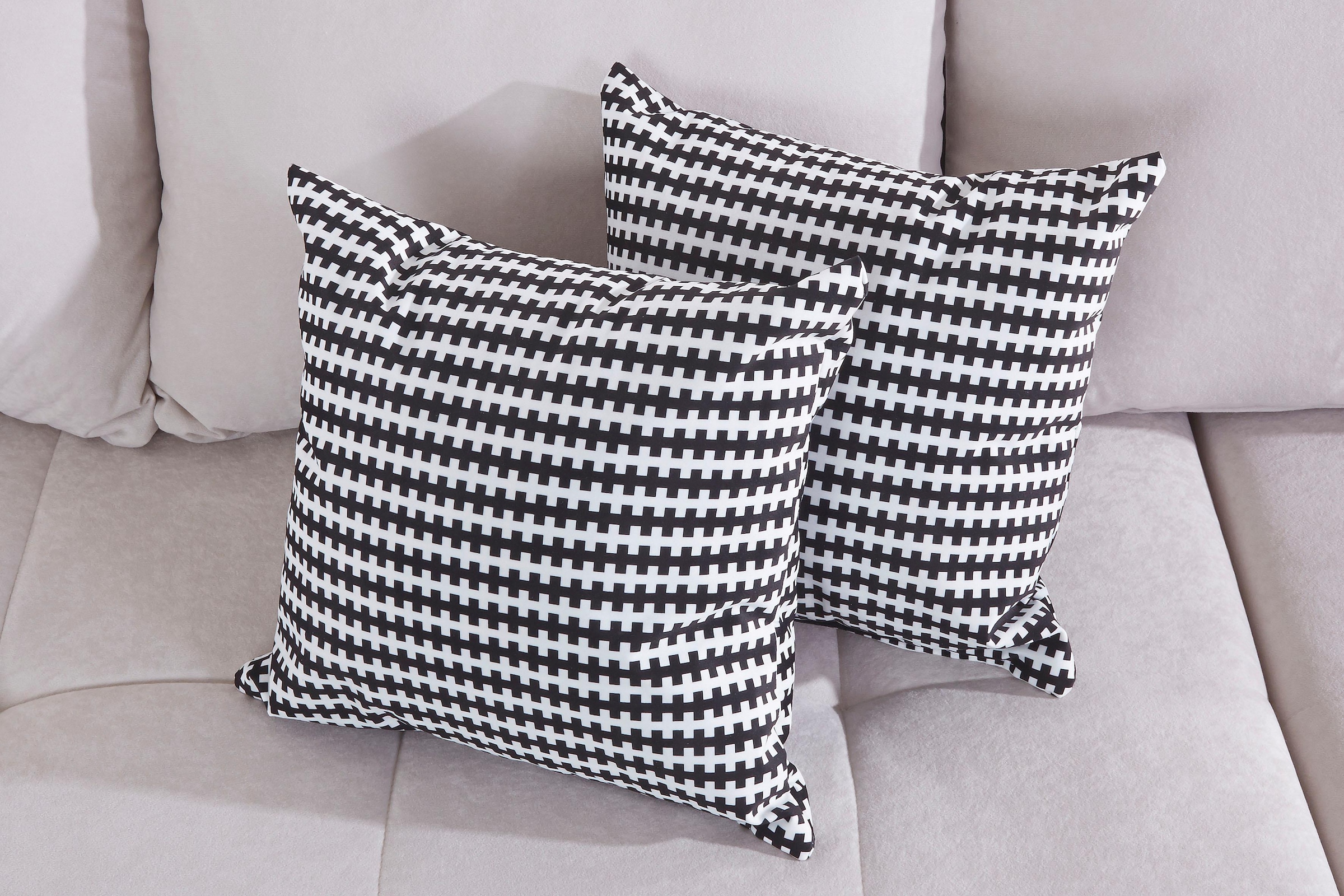 COLLECTION AB Wohnlandschaft »XXL-Josy U-Form, Breite 333 cm, mit 2 Recamieren 77 & 97 cm«, inkl. Bettfunktion, Bettkasten, mit 5 gleich grossen Rückenkissen