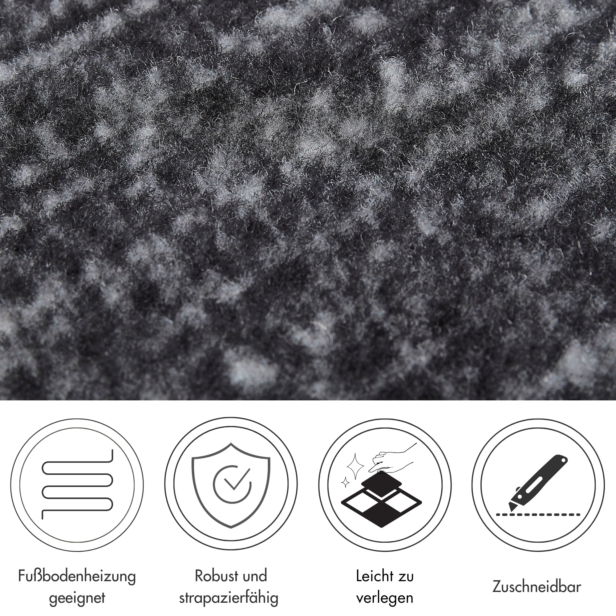 Andiamo Teppichfliese »Paris Nadelfilz«, quadratisch, 4 mm Höhe, 40x40 cm, selbstklebend, robust & strapazierfähig, 25 Stück (4 qm)