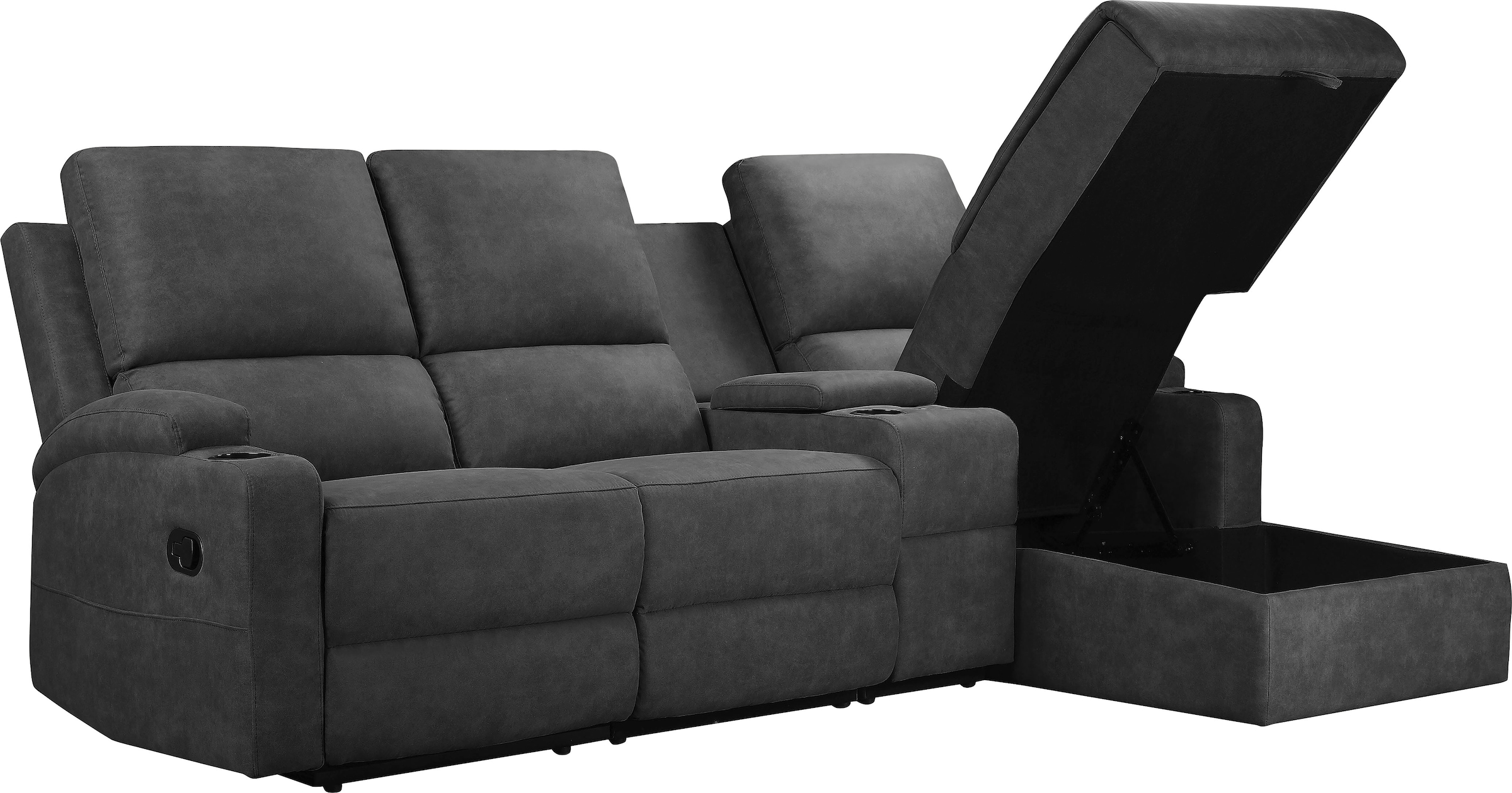Home affaire Ecksofa »Napori Multimediasofa, 3er Kinosessel XXL, L-Form,«, Kinosofa mit Relaxfunktion, Getränkehalter, Staufach und Staukasten