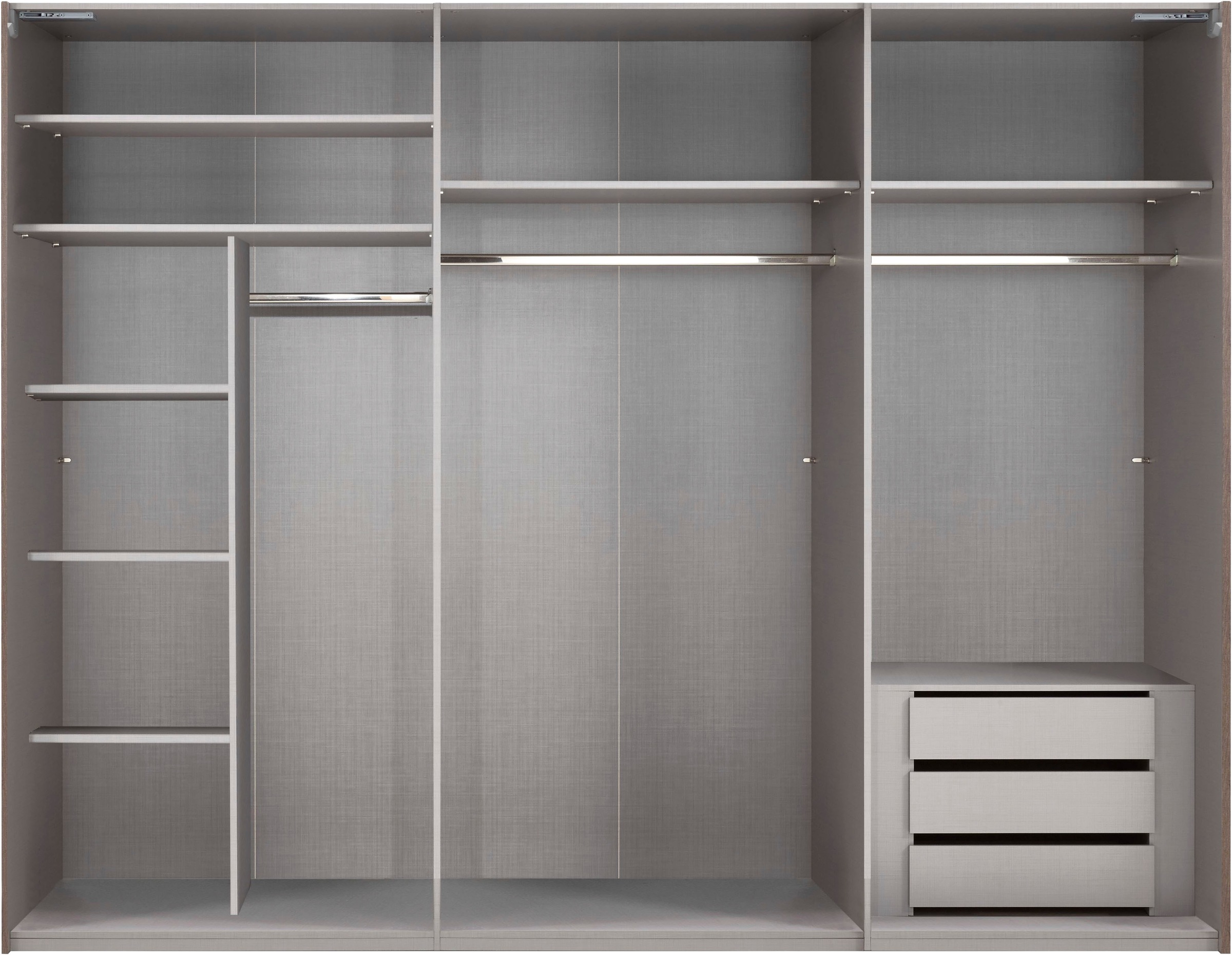 Wimex Kleiderschrank »Indiana by fresh to go, wahlweise mit oder ohne Spiegel«, (INKLUSIVE Innenausstattung und Selbsteinzug für die Türen), grosse Breiten250 oder 300cm, mit oder ohne Glasfront, Made in Germany