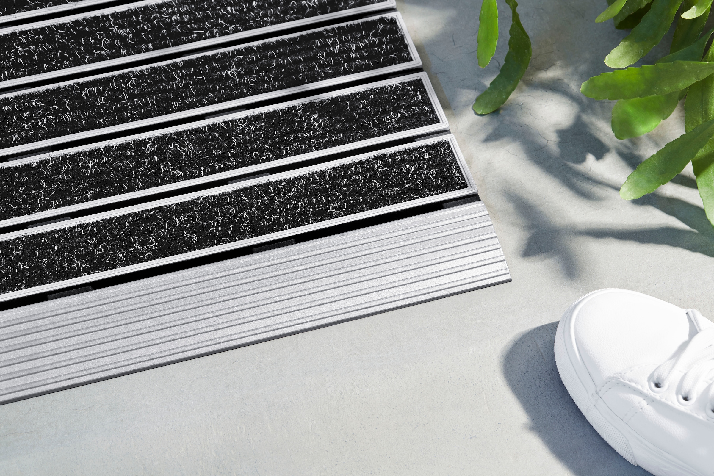Home2Fashion Fussmatte »ProfileClean«, rechteckig, 12 mm Höhe, Schmutzfangmatte, edle Aluminiumoptik, robust & strapazierfähig