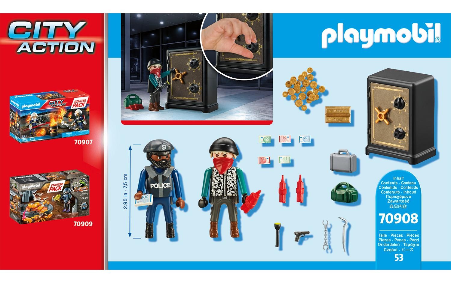 Playmobil® Spielbausteine »City Action Starter Pack Tresorknacker 70908«, (53 St.)