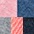 1x hellrosa-meliert, 1x lachs-meliert, 1x hellgrau-meliert, 1x jeans-meliert, 1x dunkel jeans-meliert
