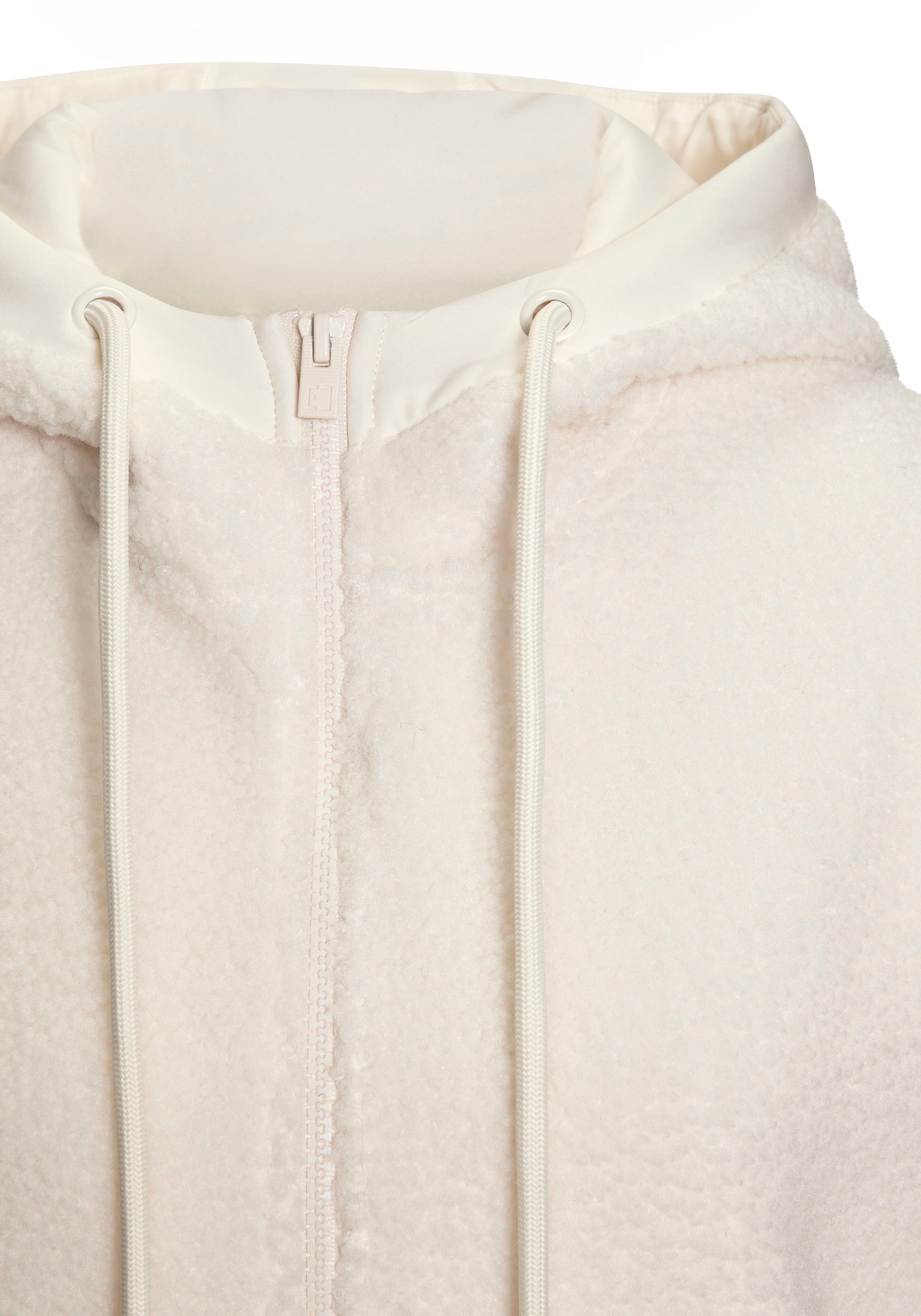 Elbsand Fleecejacke, mit Kapuze, aus Teddy-Fleece- mit Kapuze und schönem Logo auf der Rückseite