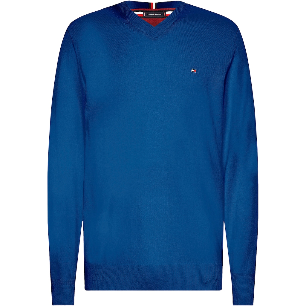 Tommy Hilfiger V-Ausschnitt-Pullover »PIMA ORG CTN CASHMERE V NECK«