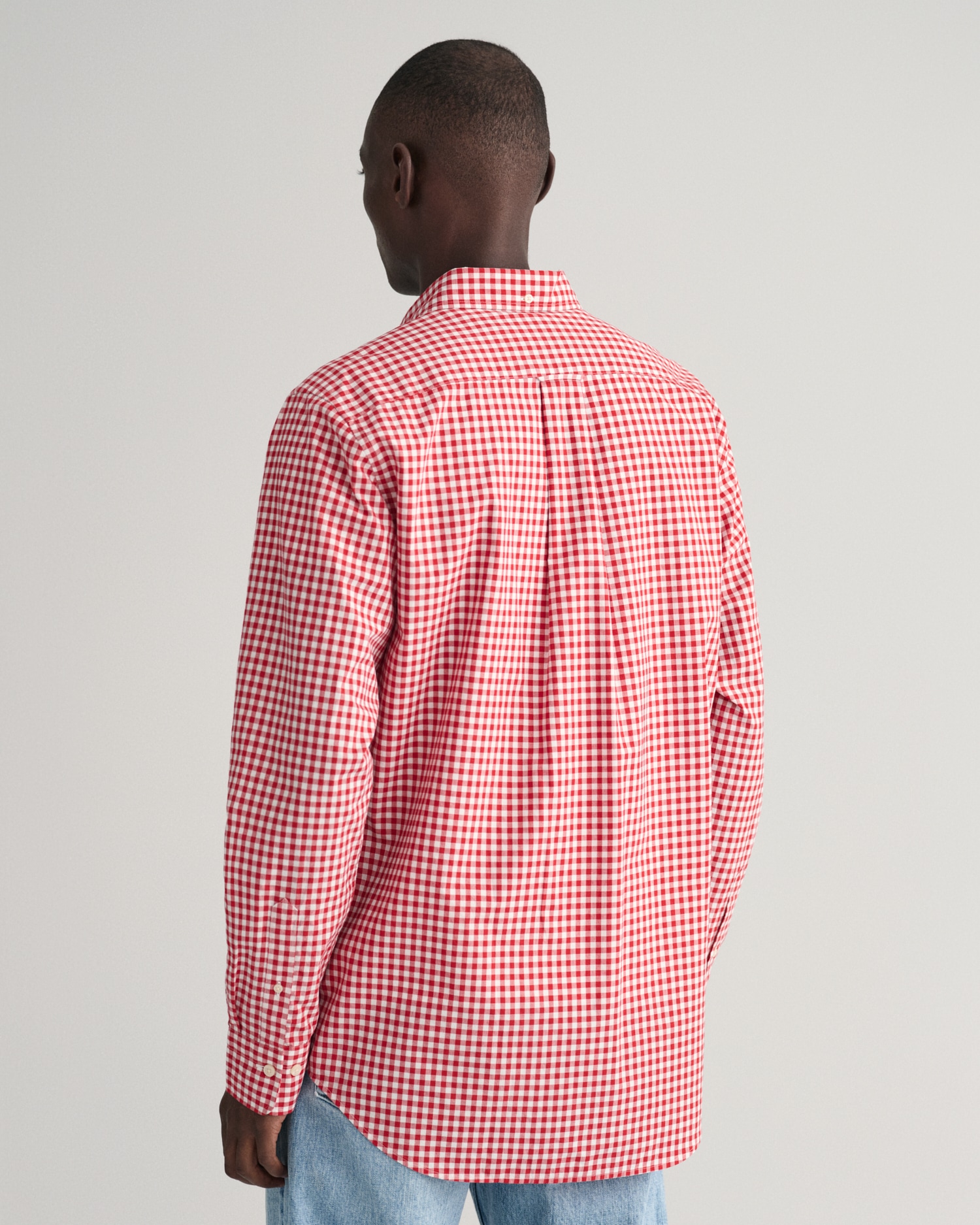 Gant Langarmhemd »REG POPLIN GINGHAM SHIRT«, mit Logostickerei auf der Brust