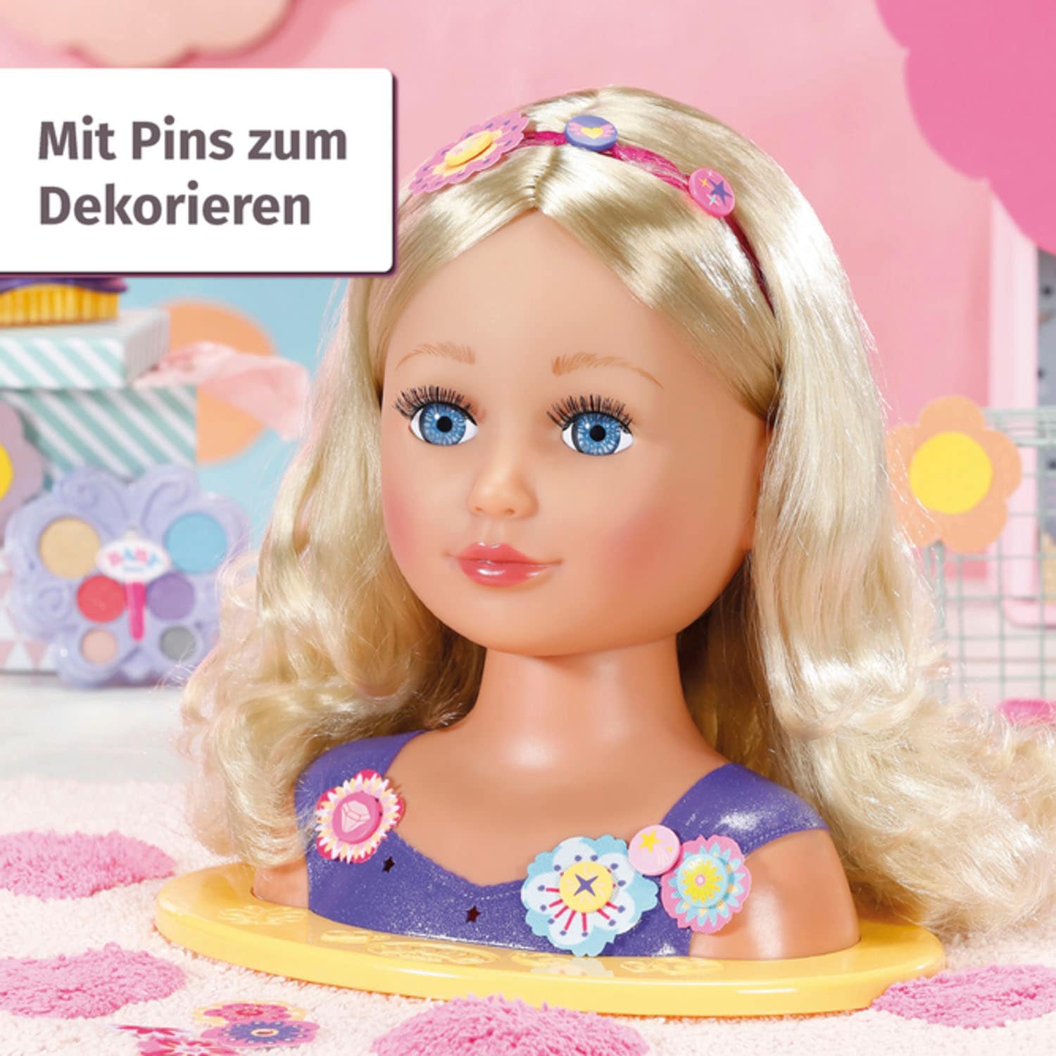 Baby Born Frisier- & Schminkkopf »Sister Styling Head, lila«, mit 24 tollen Accessoires