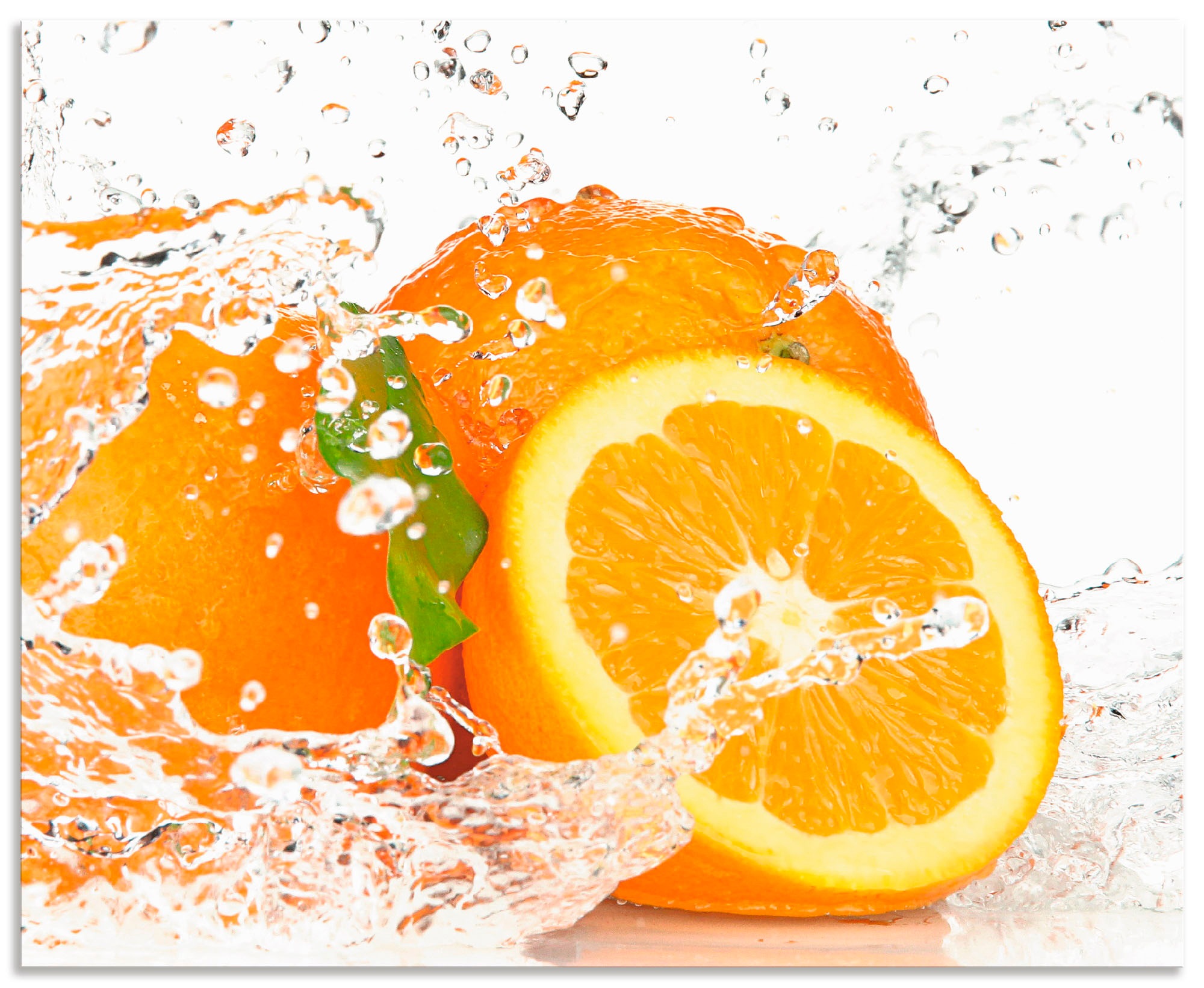 Artland Küchenrückwand »Orange mit Spritzwasser«, (1 tlg.), Alu Spritzschutz mit Klebeband, einfache Montage