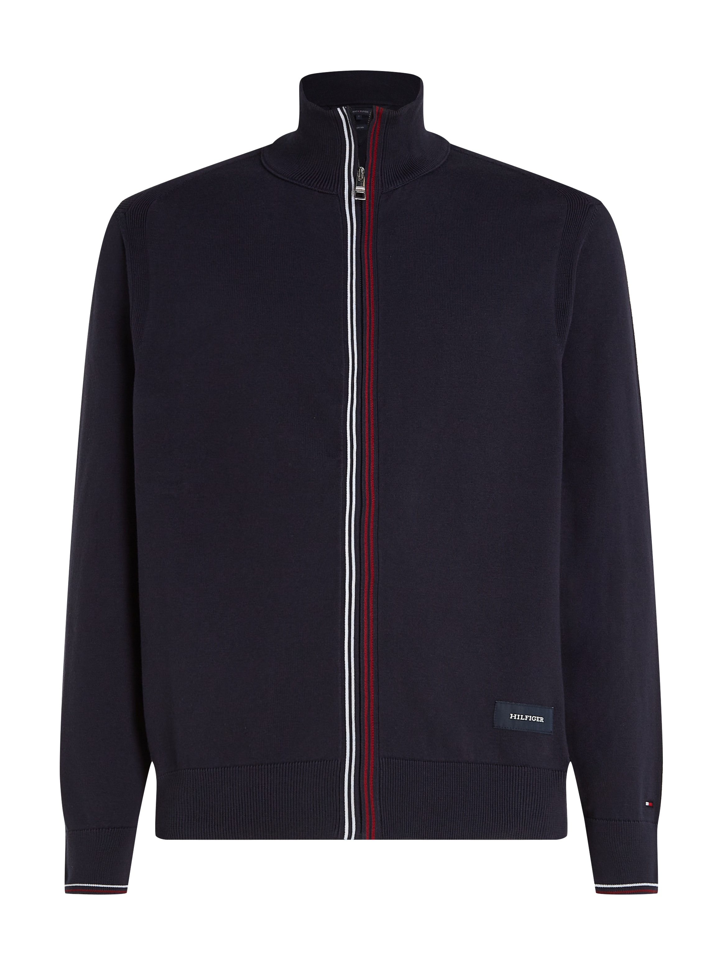 Tommy Hilfiger Cardigan »RWB TIPPED COTTON ZIP THROUGH«, Mit Streiefen in Tommy Farben am Reissverschluss