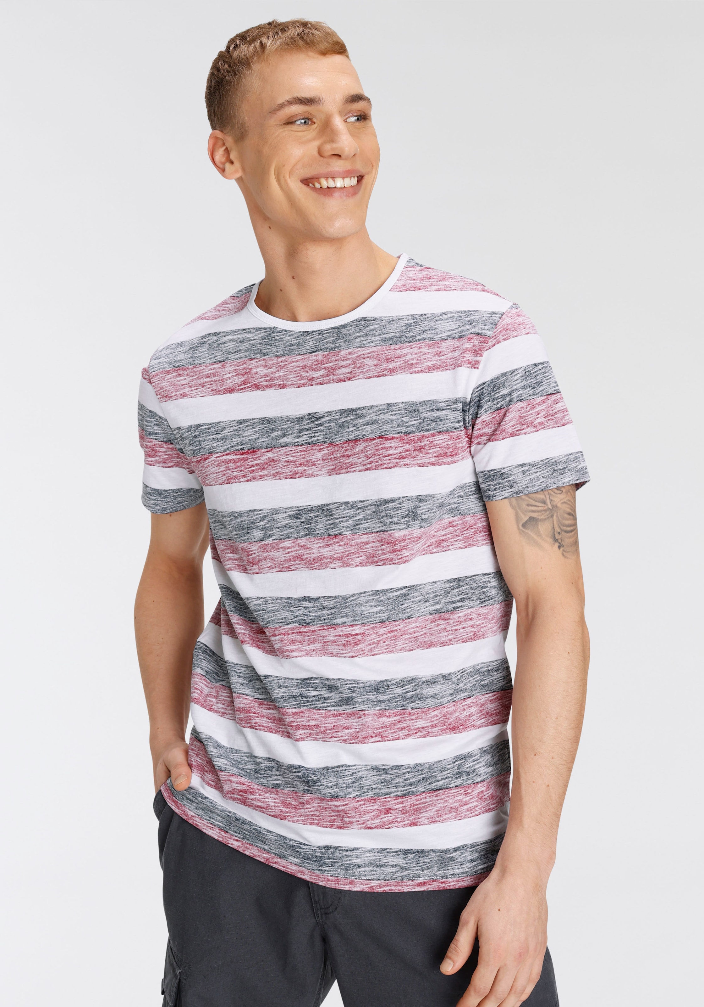 AJC T-Shirt, in Optik shoppen | Jelmoli-Versand und online gestreifter melierter