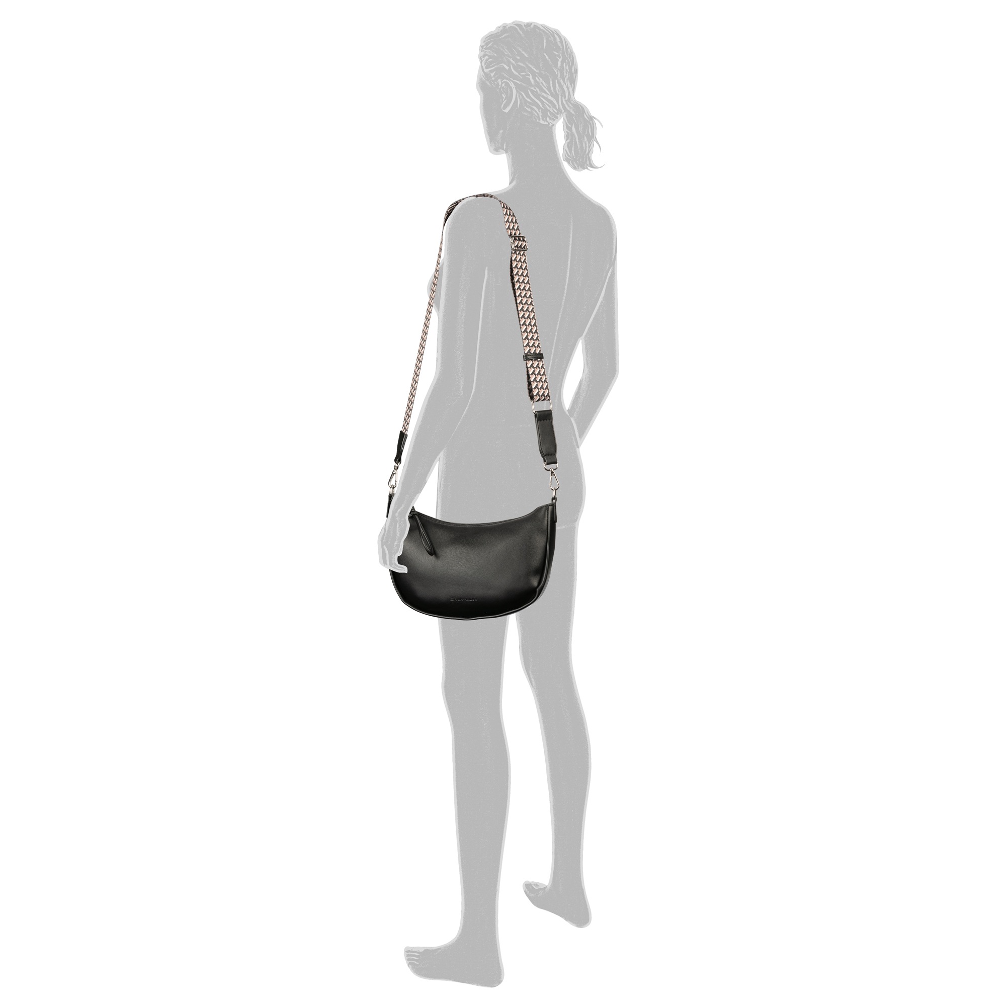TOM TAILOR Handtasche "Tatiana" Damen Umhängetasche mit fein gewebtem, dreifarbigem Gurtband
