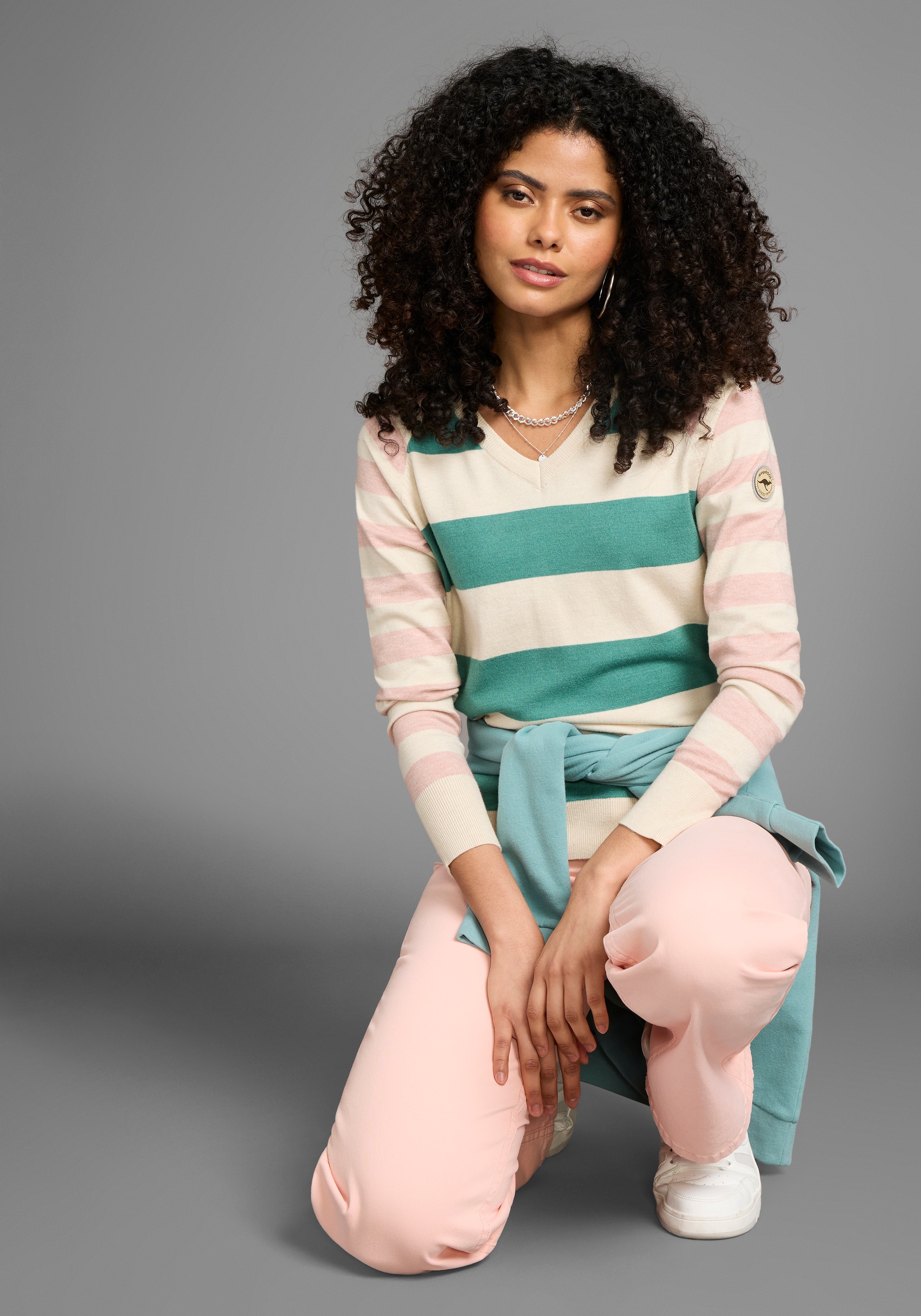KangaROOS Strickpullover, mit Blockstreifen in Pastelltönen