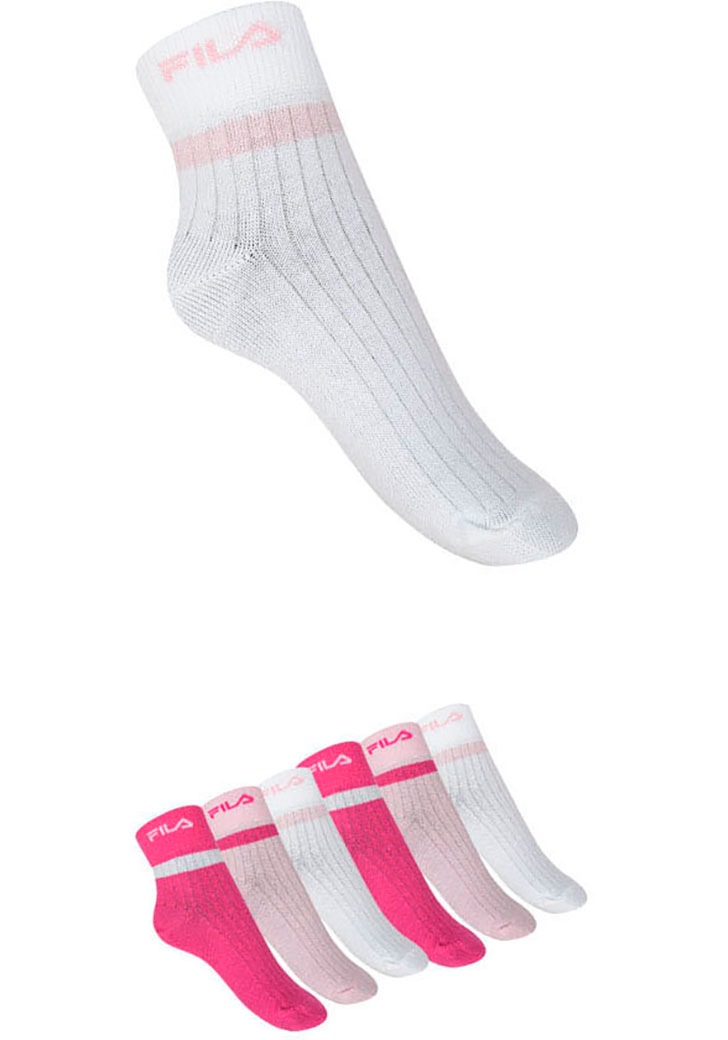 Fila Kurzsocken »JUNIOR GIRL QUARTER SOCKS« 6 Stk. tlg. schlichtes Design mit dezentem Logo, feine Rippenstruktur