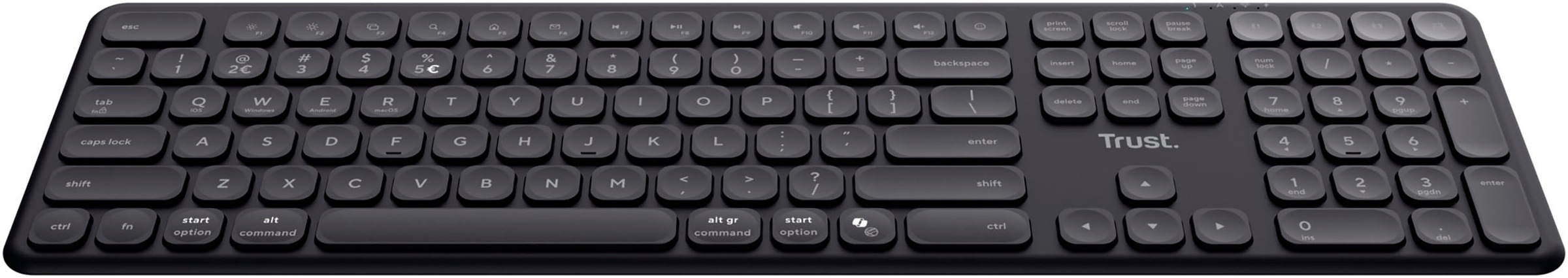 Trust Wireless-Tastatur »Vaiya«, (Fn-Tasten-Ziffernblock-USB-Anschluss)