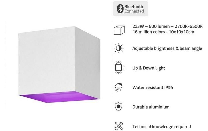Hombli LED Gartenleuchte »hombli Smart Wall Light 2 x 3W RGB+CCT«, 2 flammig