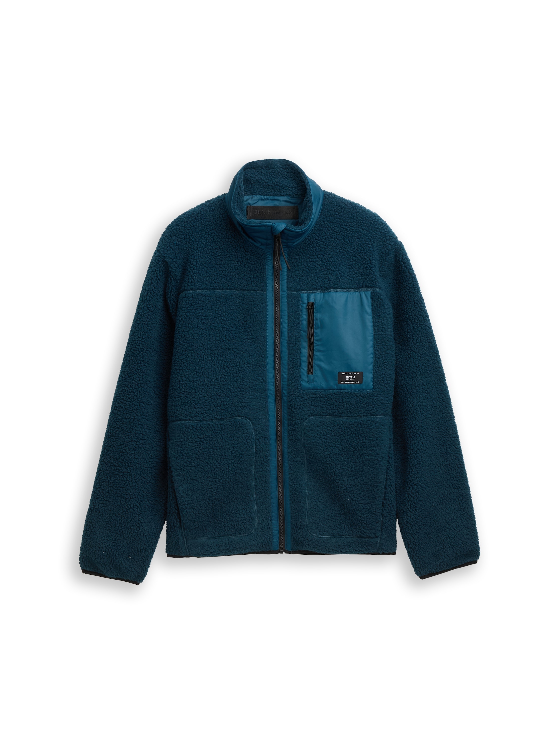 TOM TAILOR Denim Fleecejacke, mit Logo Stickerei
