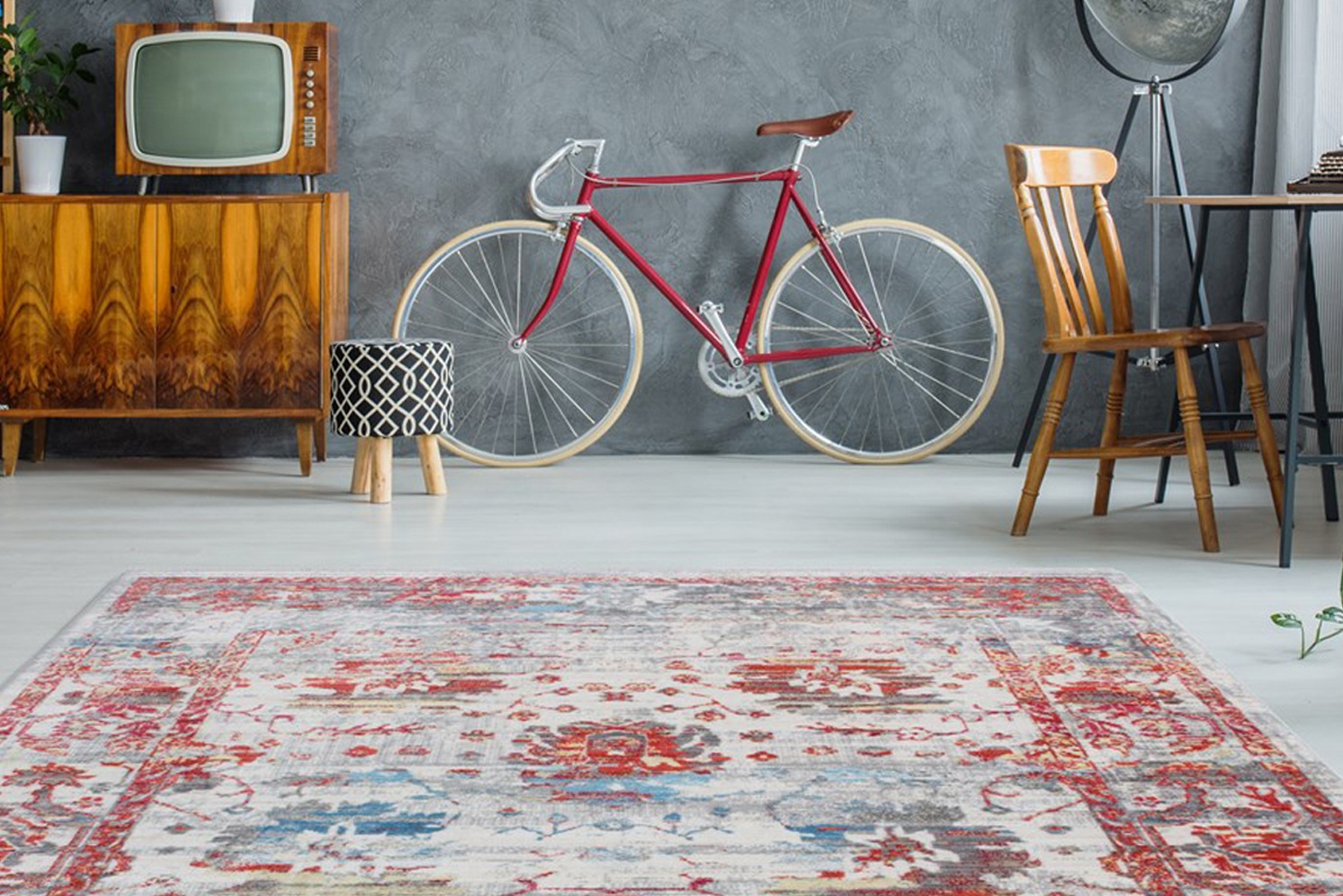 Arte Espina Teppich »Antigua 100«, rechteckig, 9 mm Höhe, Fransenteppich im Vintage-Design, brillantes Farbenspiel
