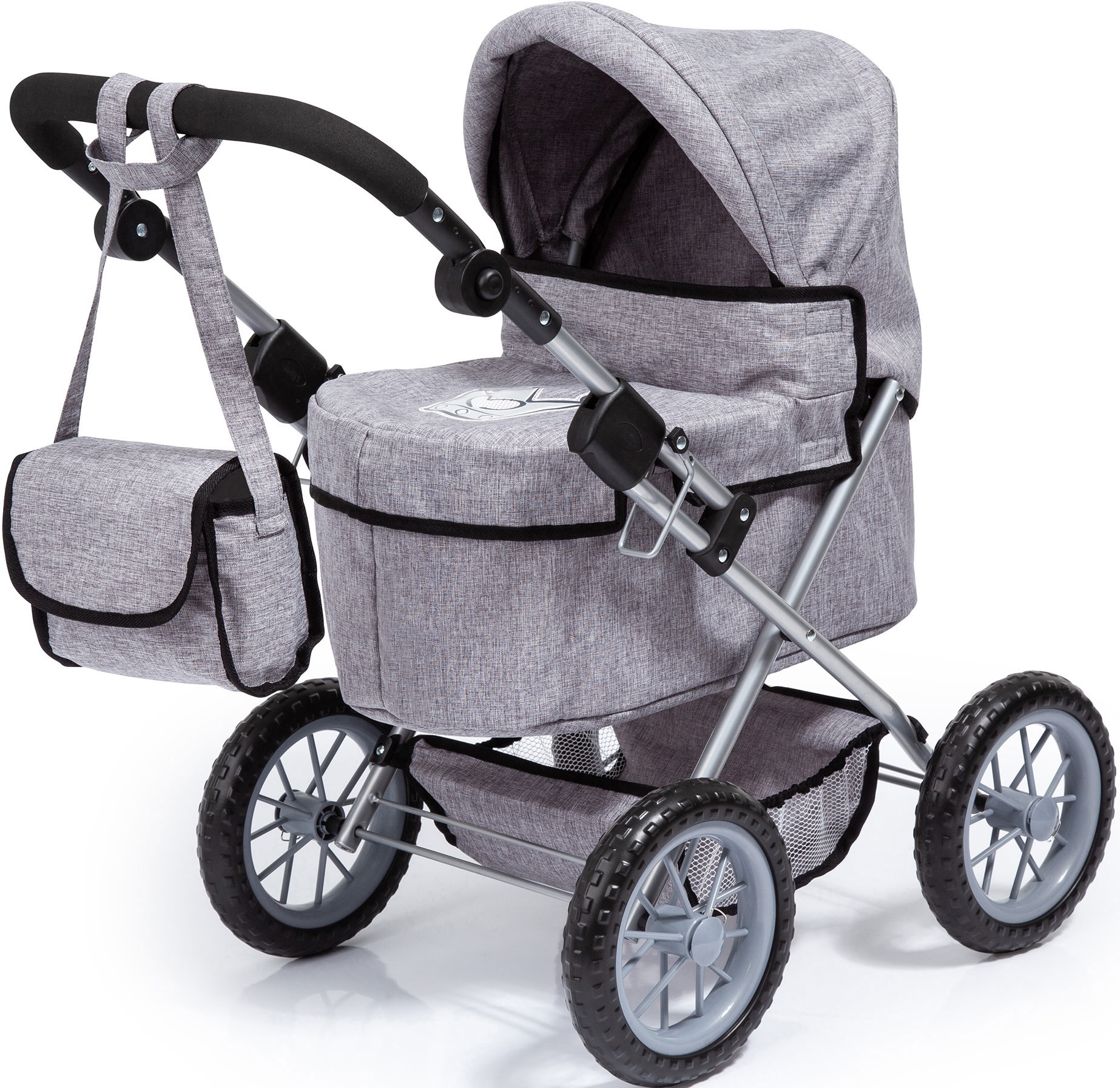 Bayer Puppenwagen »Trendy, grau«, mit Wickeltasche