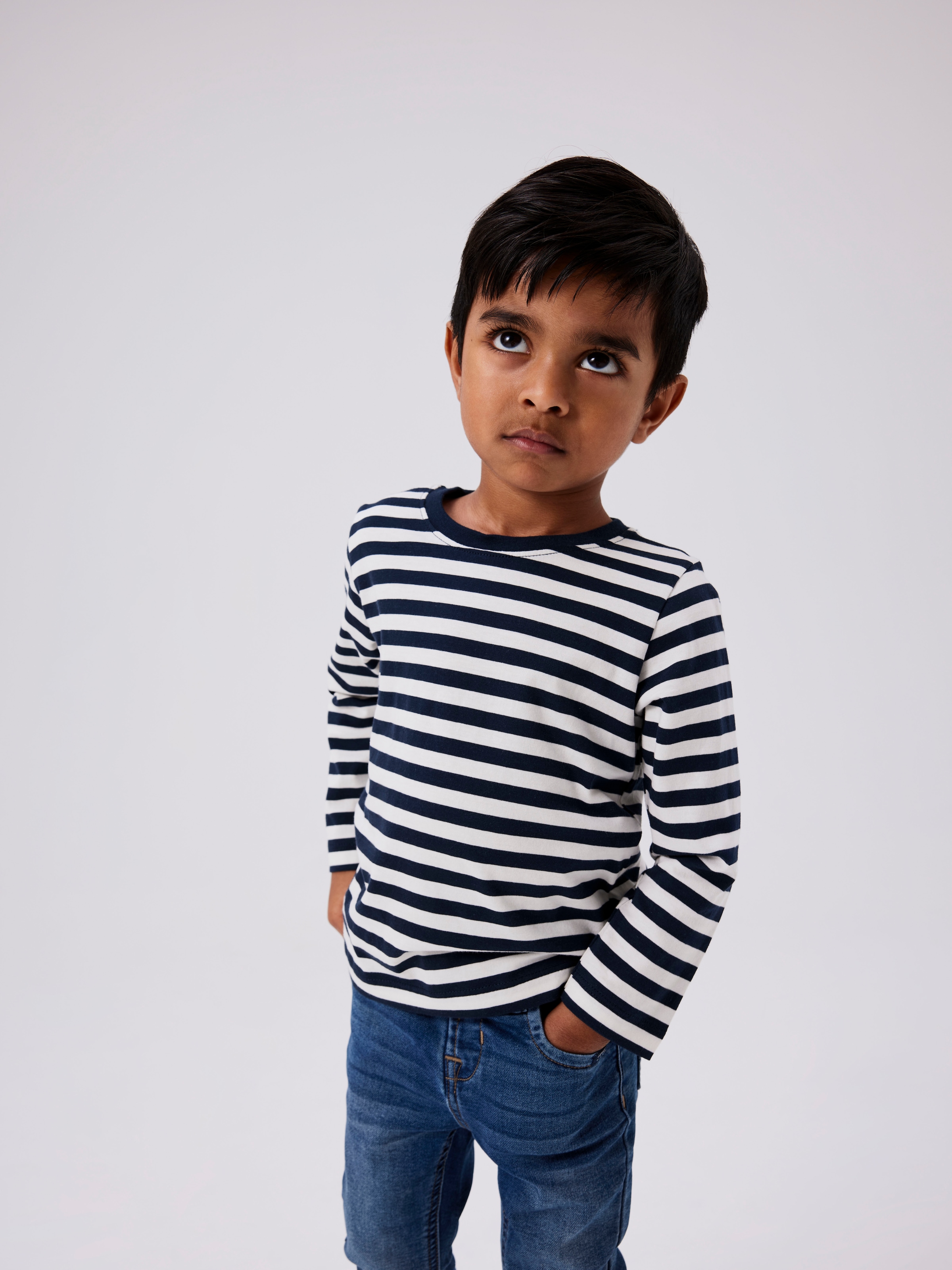 Name It Langarmshirt »NMMSALMO NREG LS TOP NOOS« im tollen Ringel-Look