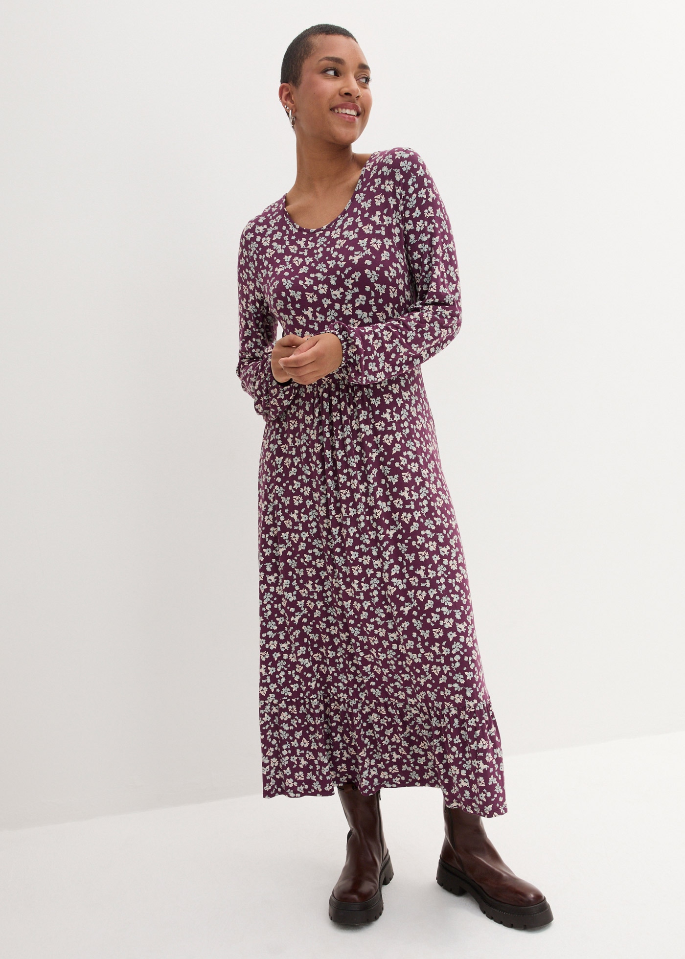 bonprix Jerseykleid »Jerseykleid aus fliessendem Viskose-Mix« Jerseykleid aus fliessendem Viskose-Mix