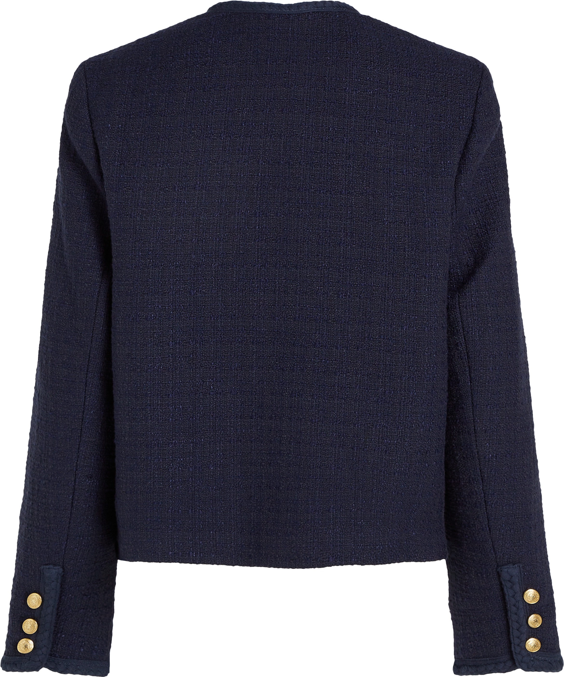 Tommy Hilfiger Kurzblazer »TWEED CO MIX CREW NECK JACKET«, Tweed Qualität, Rundhals