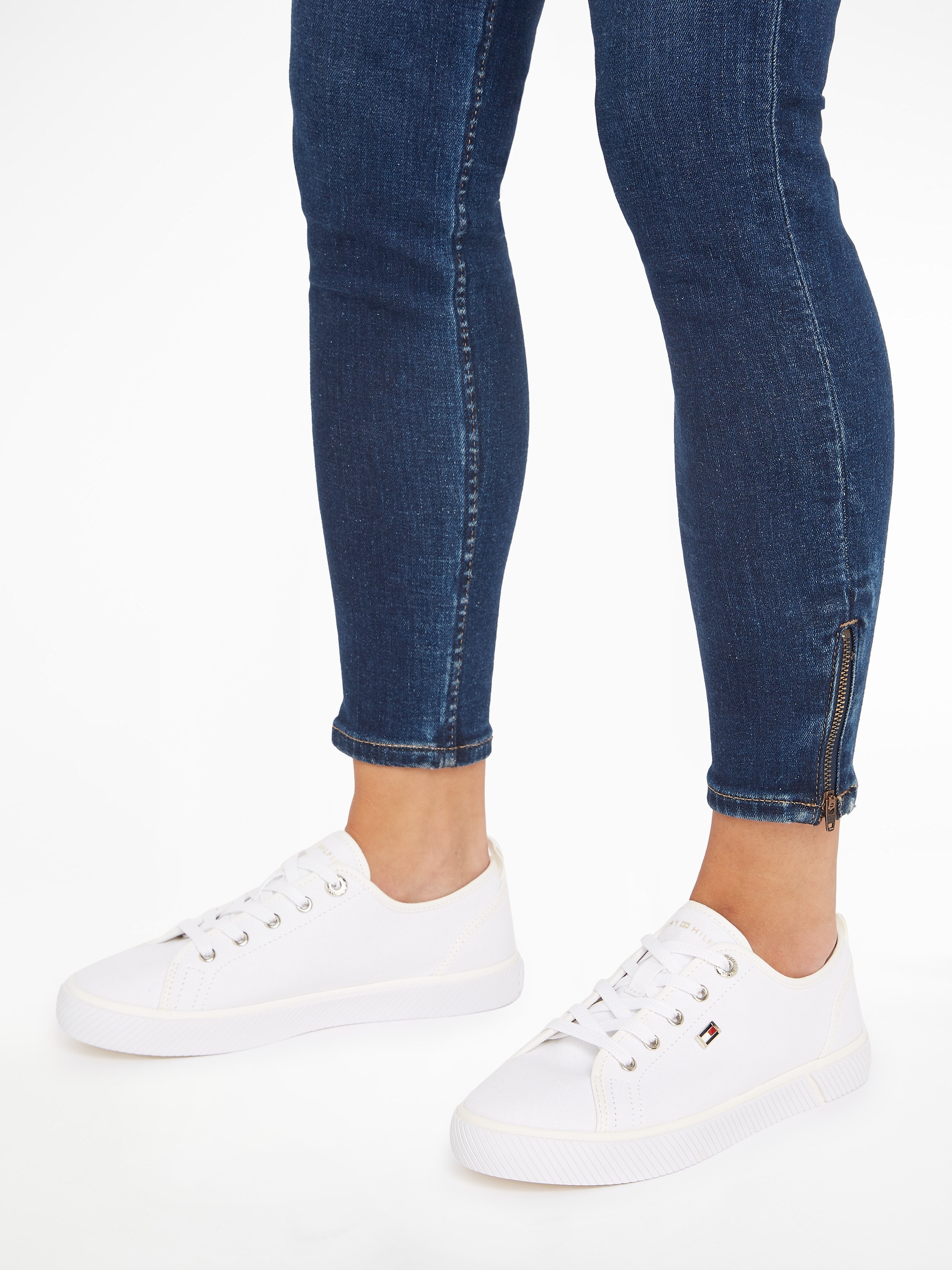 Tommy Hilfiger Plateausneaker »VULC CANVAS SNEAKER«, Freizeitschuh, Halbschuh, Schnürschuh mit praktischer Anziehlasche