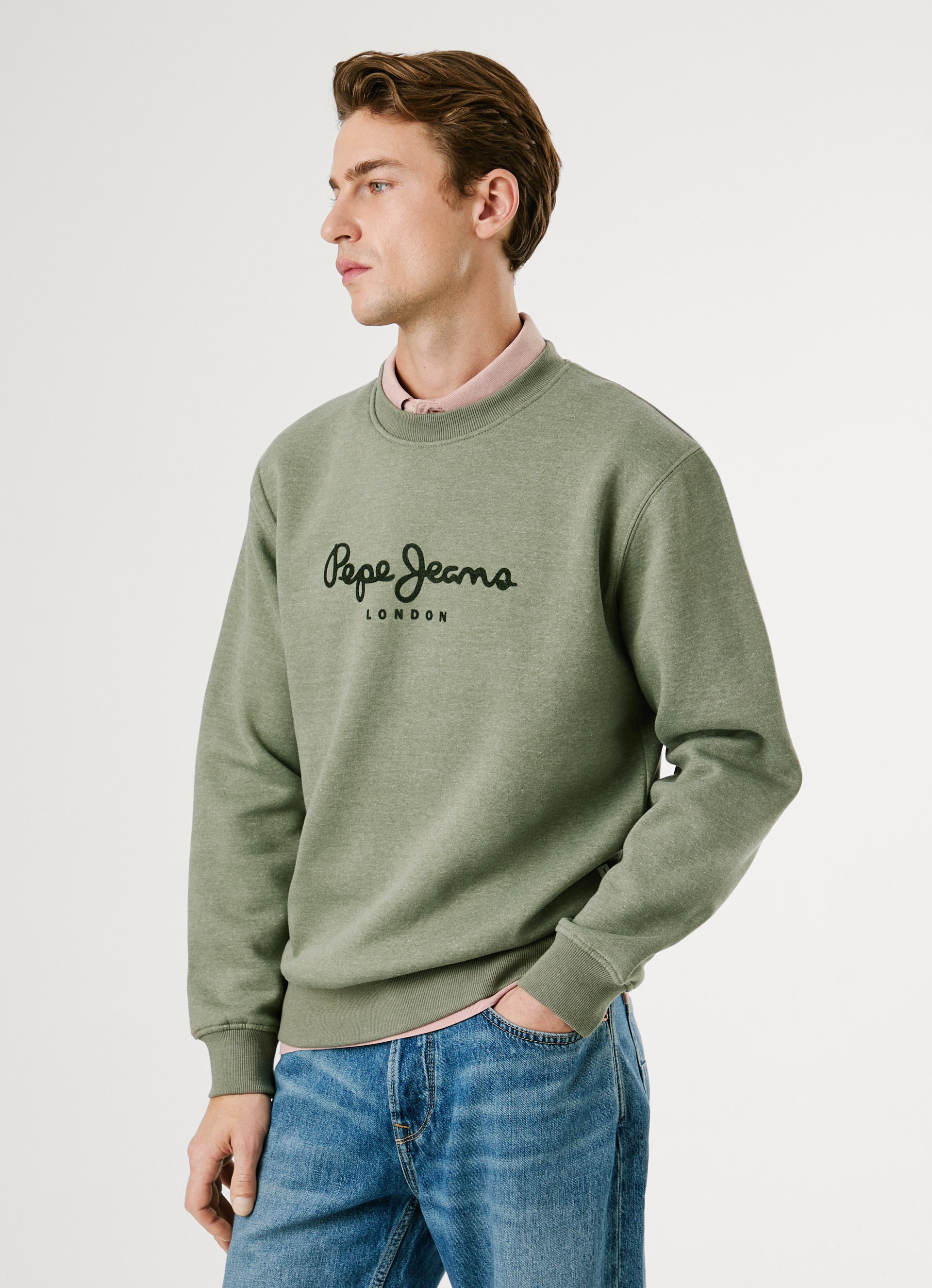 Pepe Jeans Sweatshirt »MACBETH MELANGE CREW«, Rundhalsausschnitt, Logo
