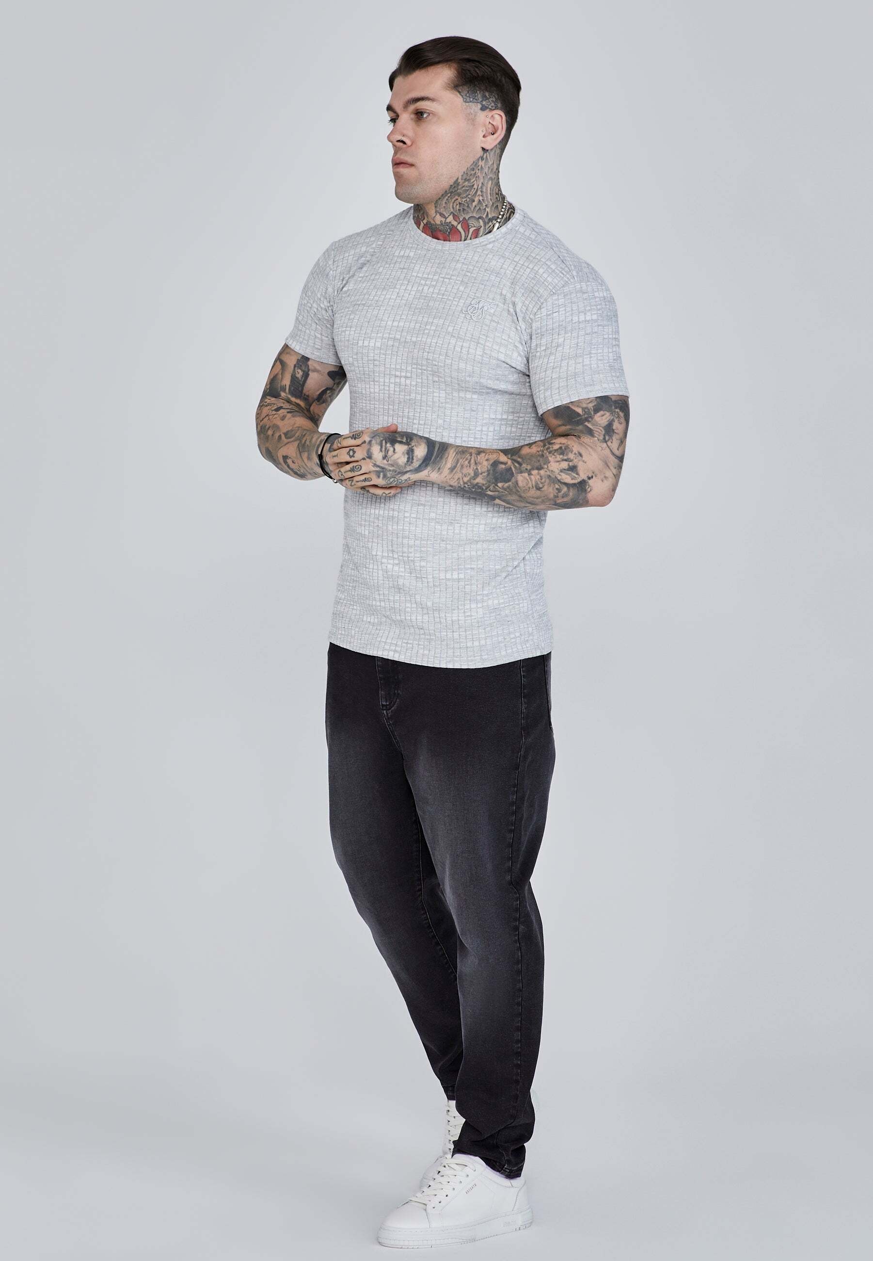 Siksilk T-Shirt »Siksilk T-Shirt Rib Knit T-Shirt«