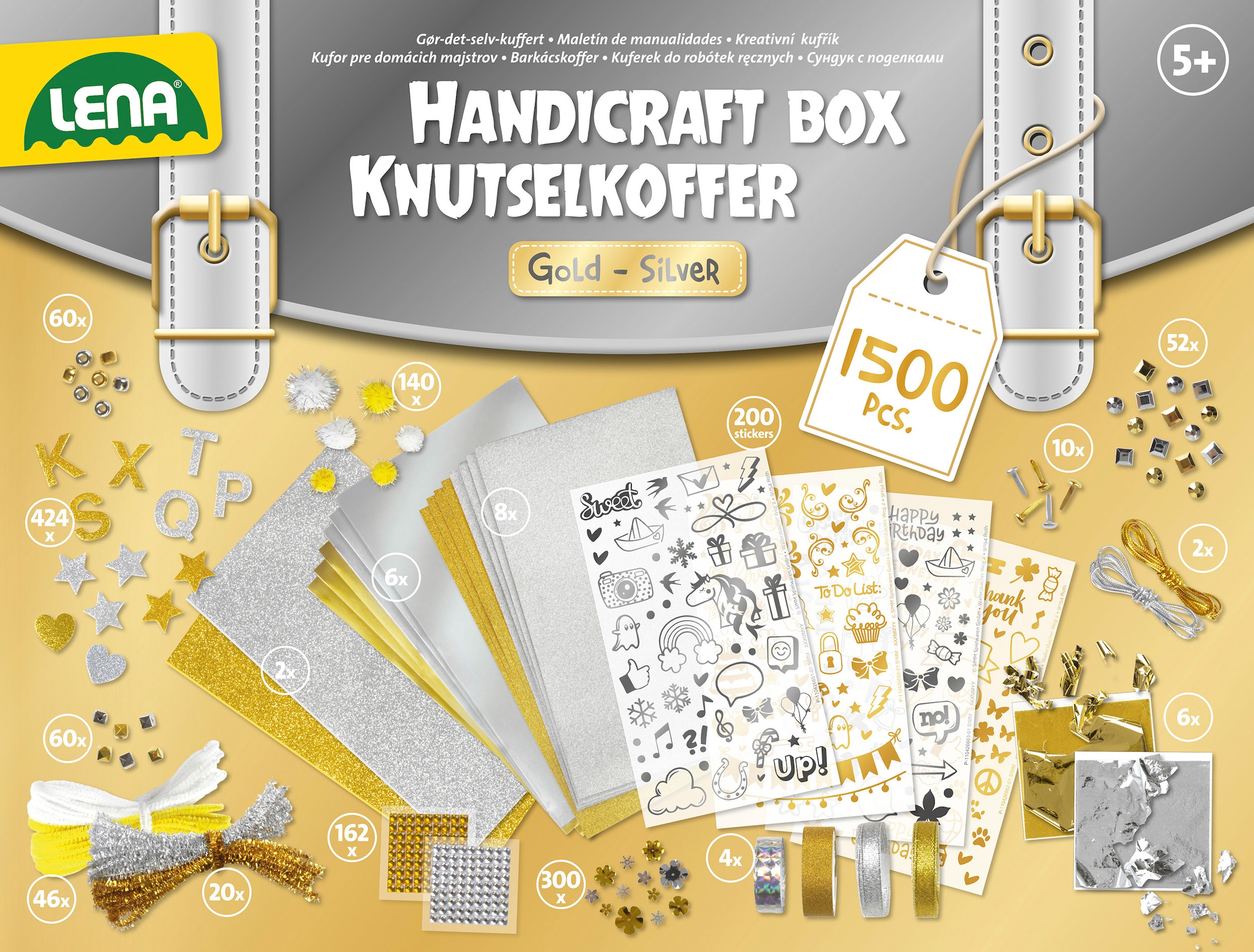 Lena® Kreativset »Bastelkoffer Goldfarben & Silberfarben«