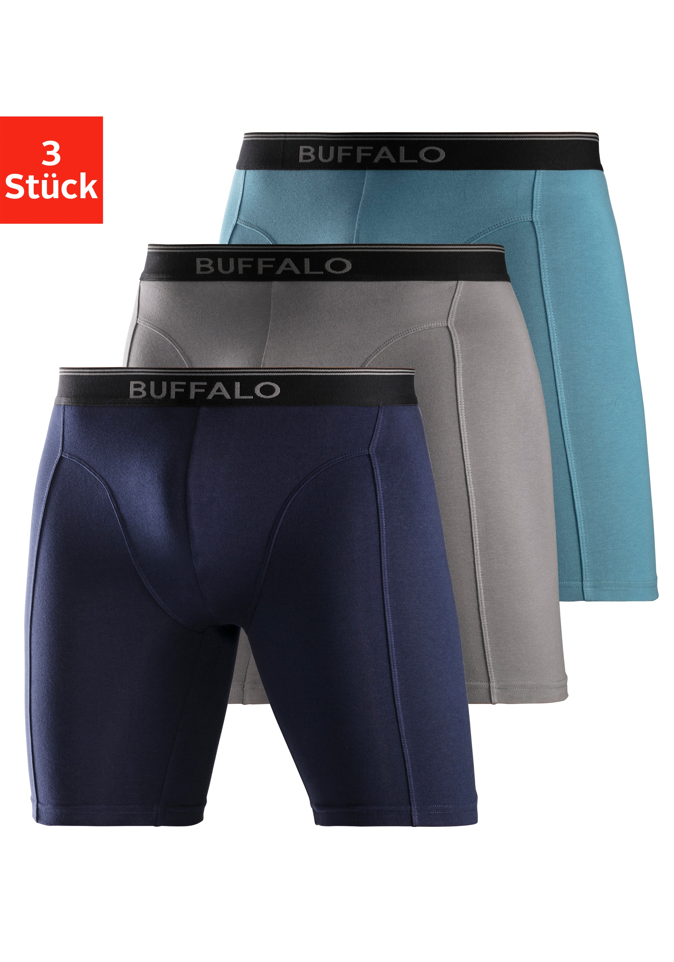 Buffalo Langer Boxer »Boxershorts für Herren« Packung, 3 Stk. in langer Form ideal auch für Sport und Trekking
