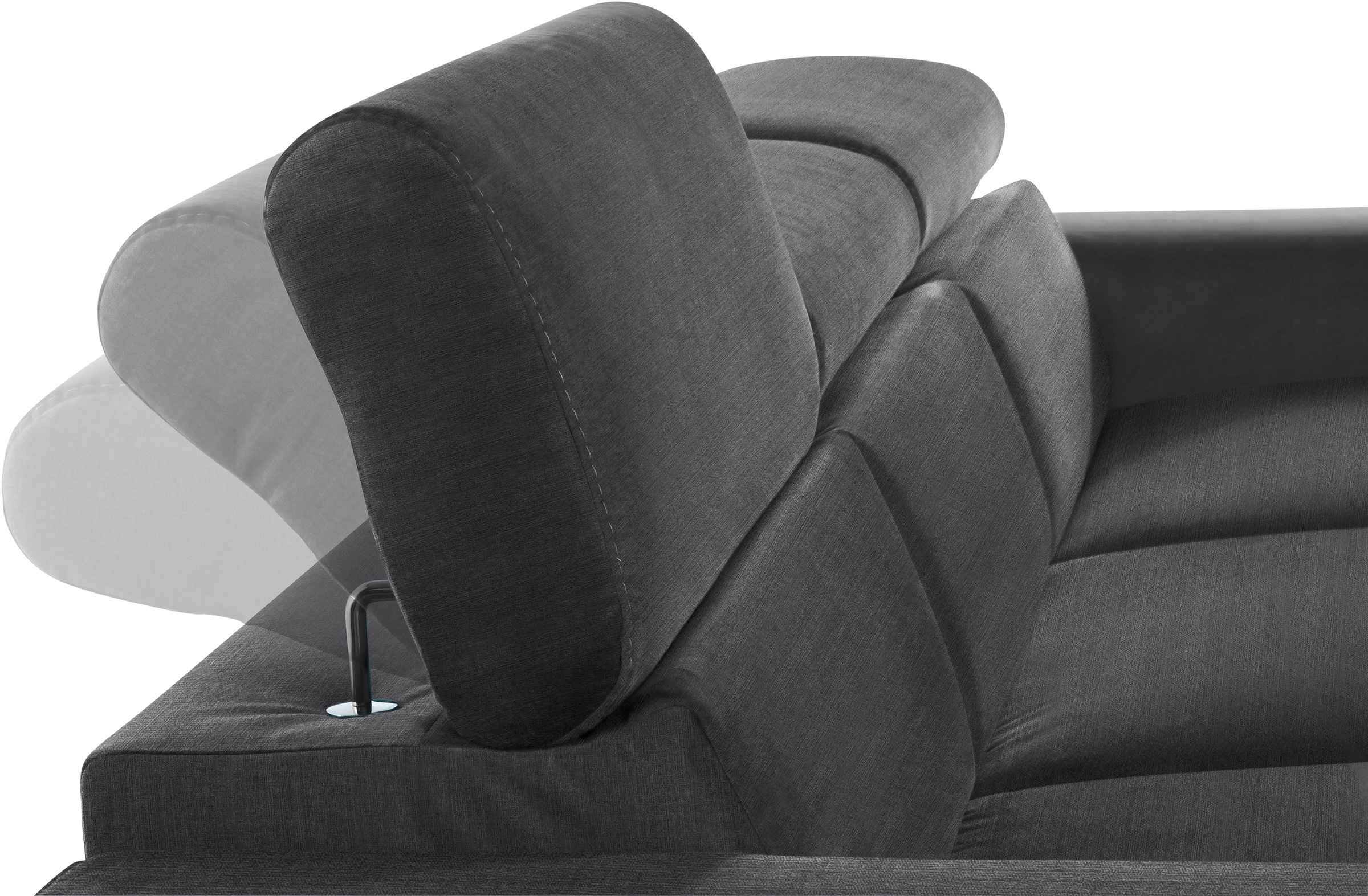 COTTA Ecksofa »Morven L-Form mit Kopfteilverstellung«, wahlweise mit Bettfunktion, Bettkasten & Wireless-Charger