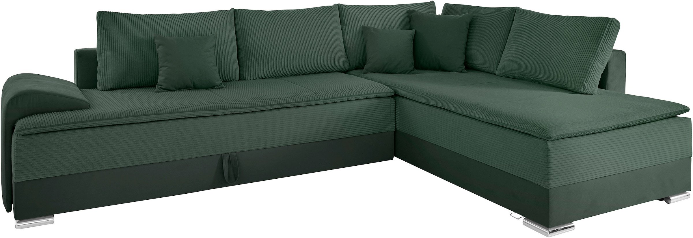 INOSIGN Ecksofa »Boxspringbett Night & Day L-Form mit Dauer-Schlaffunktion mit Armlehne«, mit Boxspring-Bettfunktion 180x200 cm und Bettkasten, Dauerschläfer!