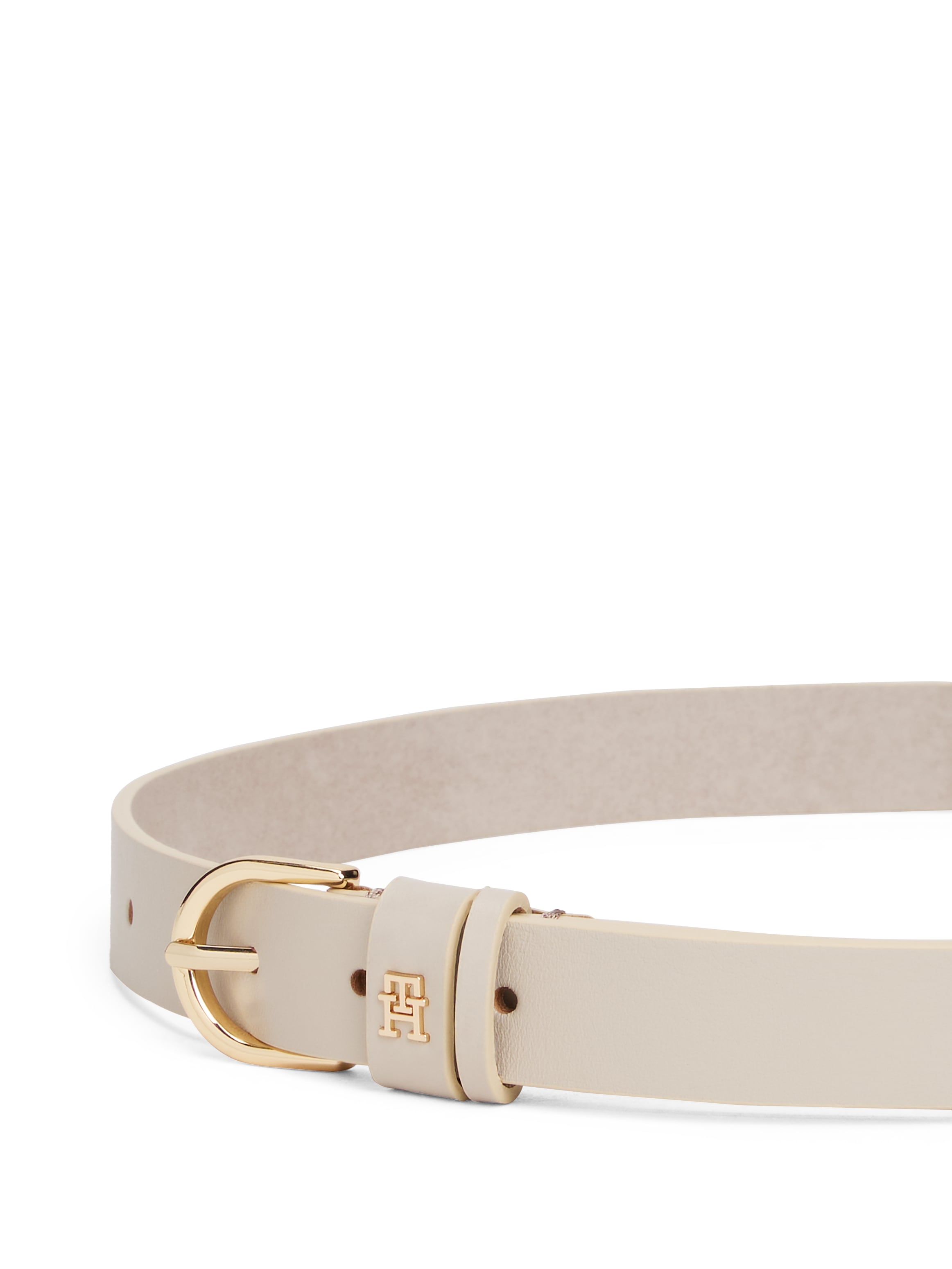 Tommy Hilfiger Ledergürtel »ESSENTIAL EFFORTLESS 2.5 GOLD«, Logoemblem, weiche Haptik, ovale Einfachdornschliesse