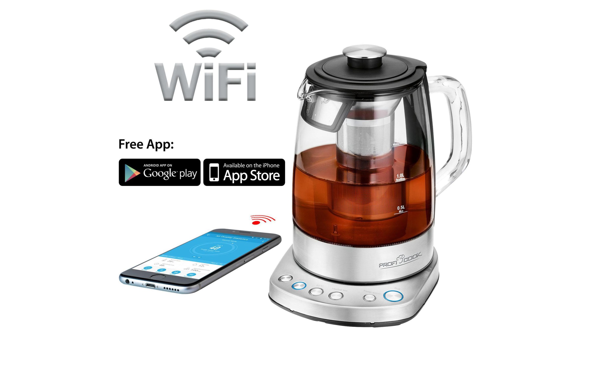 ProfiCook Wasser-/Teekocher »PC-WKS 1167 G«, 2200 W