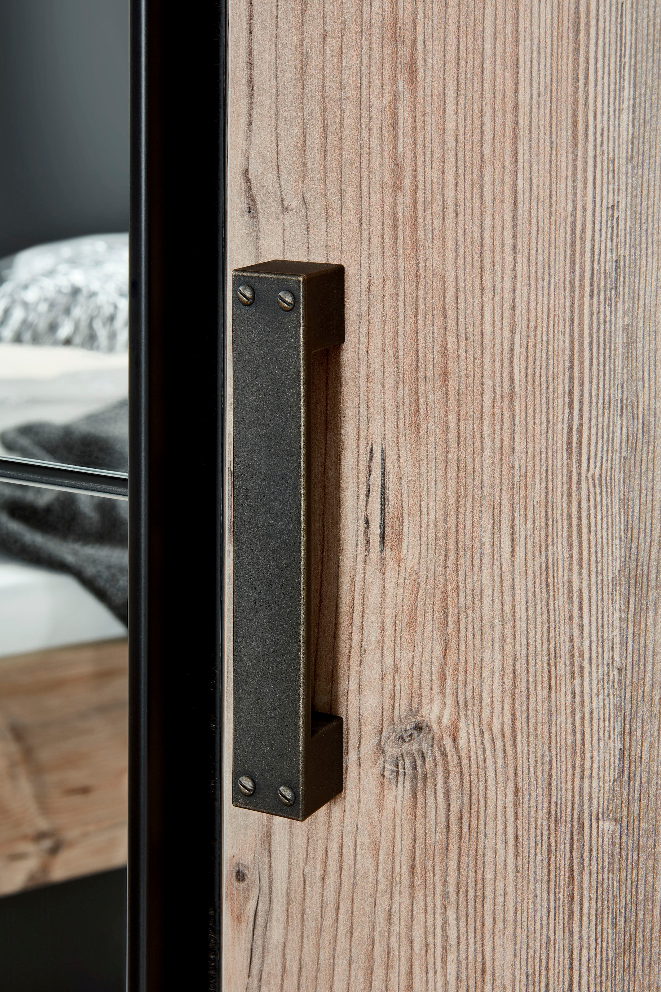 Wimex Kleiderschrank »Stockholm, rustikale Optik im Industrial Design, Made in Germany«, mit Spiegel, 225x58x210 cm, Made in Germany