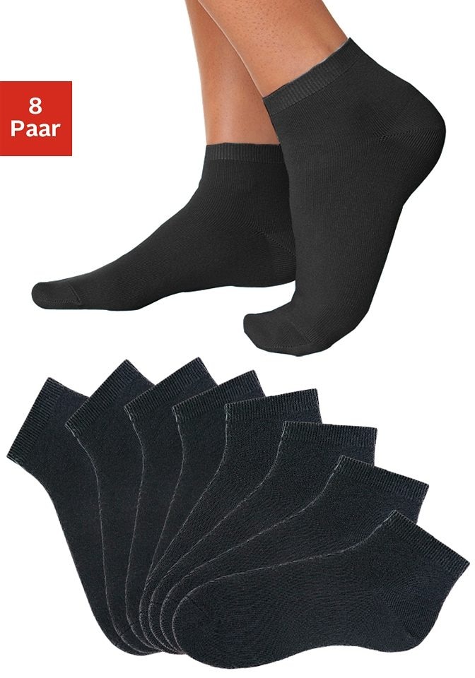 Kurzsocken, (Packung, 8 Paar), uni in Basic Farben