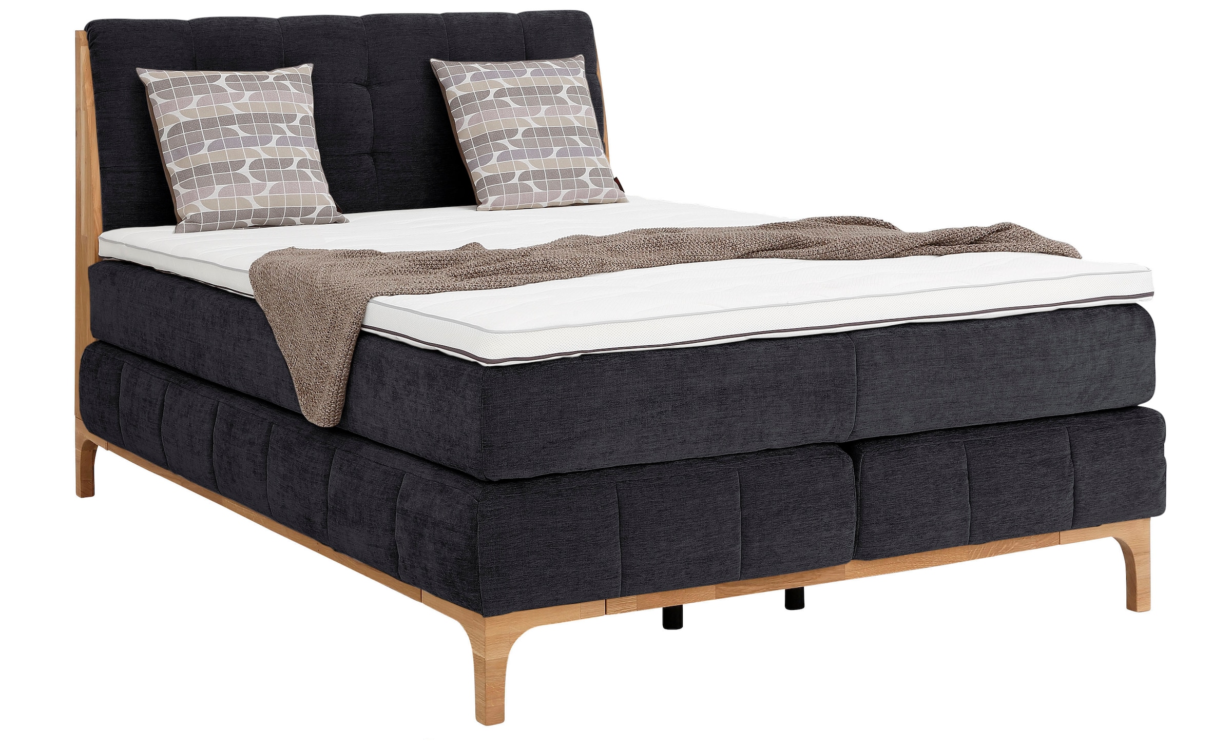 GOODproduct Boxspringbett »Jelle«, (5 St.), zertifizierte, recycelte Bezugsstoffe, verschiedene Ausführungen