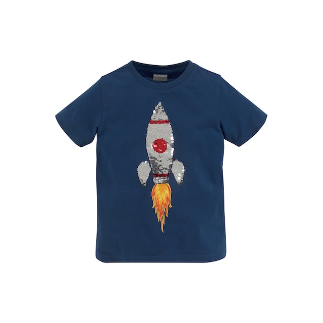 bestellen Jelmoli-Versand | T-Shirt KIDSWORLD aus ✵ Wendepailletten« »Rakete online