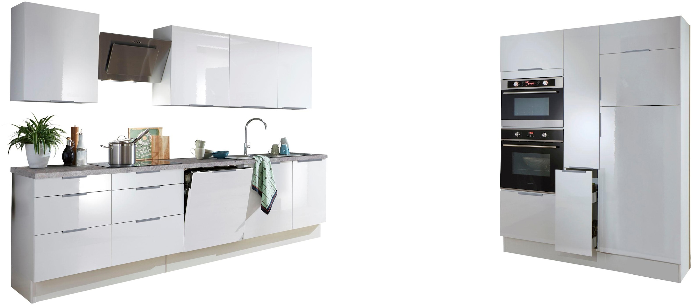 OPTIFIT Küchenzeile »Tara«, ohne E-Geräte, mit Vollauszug und Soft-Close-Funktion, Breite 430 cm