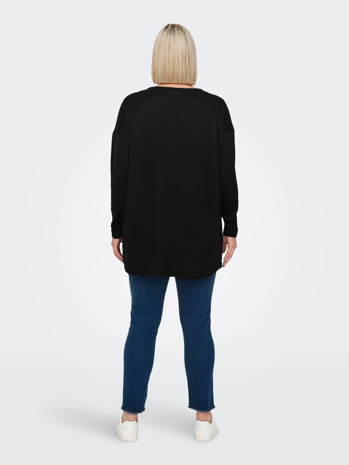 ONLY CARMAKOMA Langarmshirt »CARALBA LS LONG TOP JRS«, mit Glitzernieten