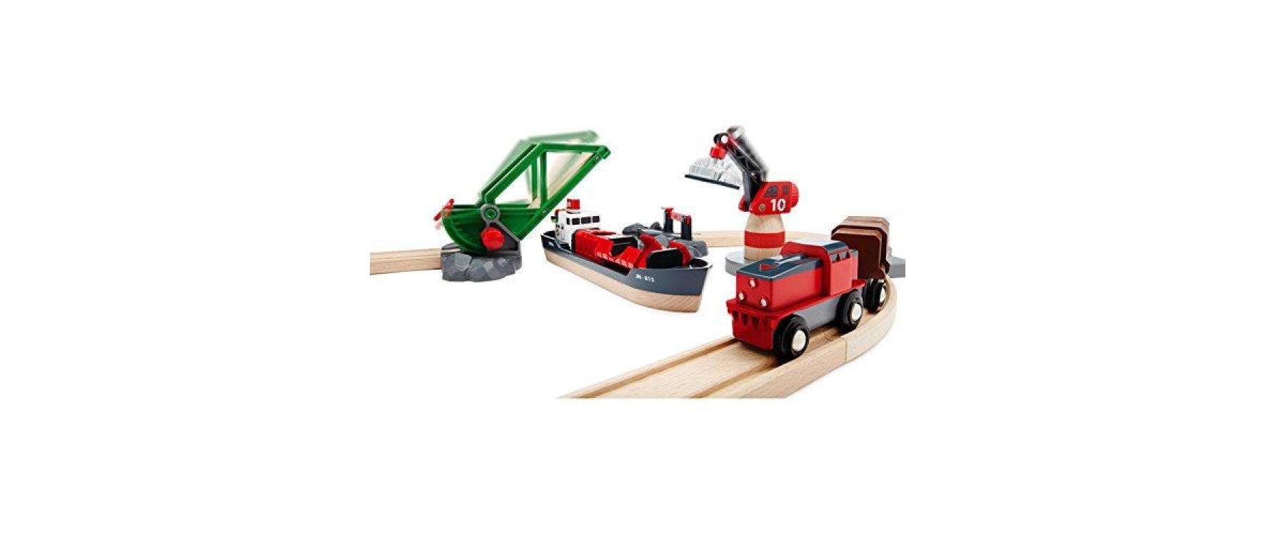 BRIO® Spielzeugeisenbahn-Erweiterung »BRIO® WORLD Container Hafen Set«, (Set)