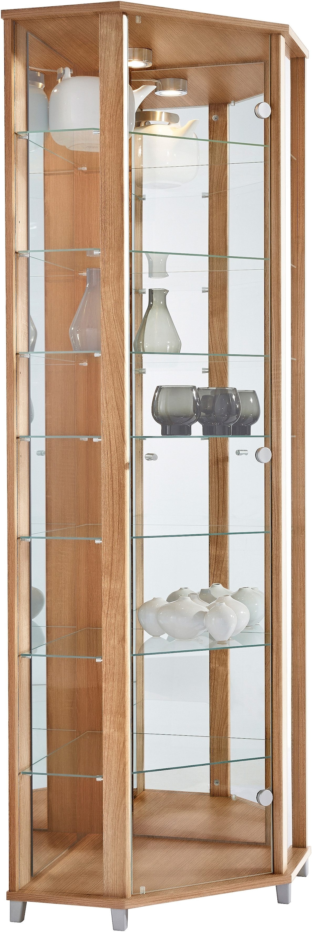 fif möbel Vitrine »TRIO«, Eckvitrine/Glasvitrine 1x Glastür, perfekt für Sammler, Sammlervitrine