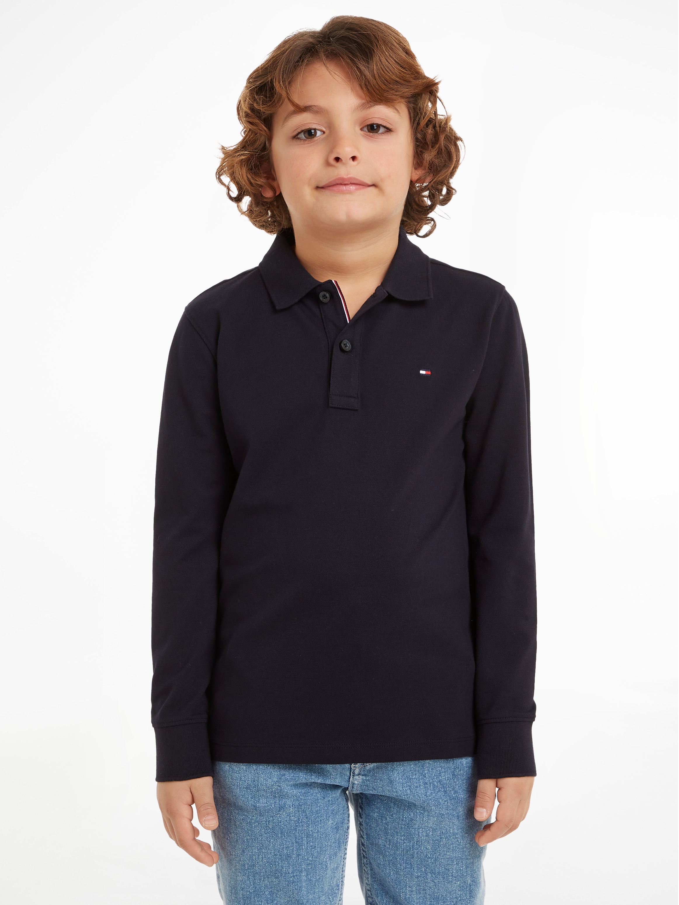 Poloshirt »ESSENTIAL POLO LS«, Kinder bis 16 Jahre mit Logostickerei