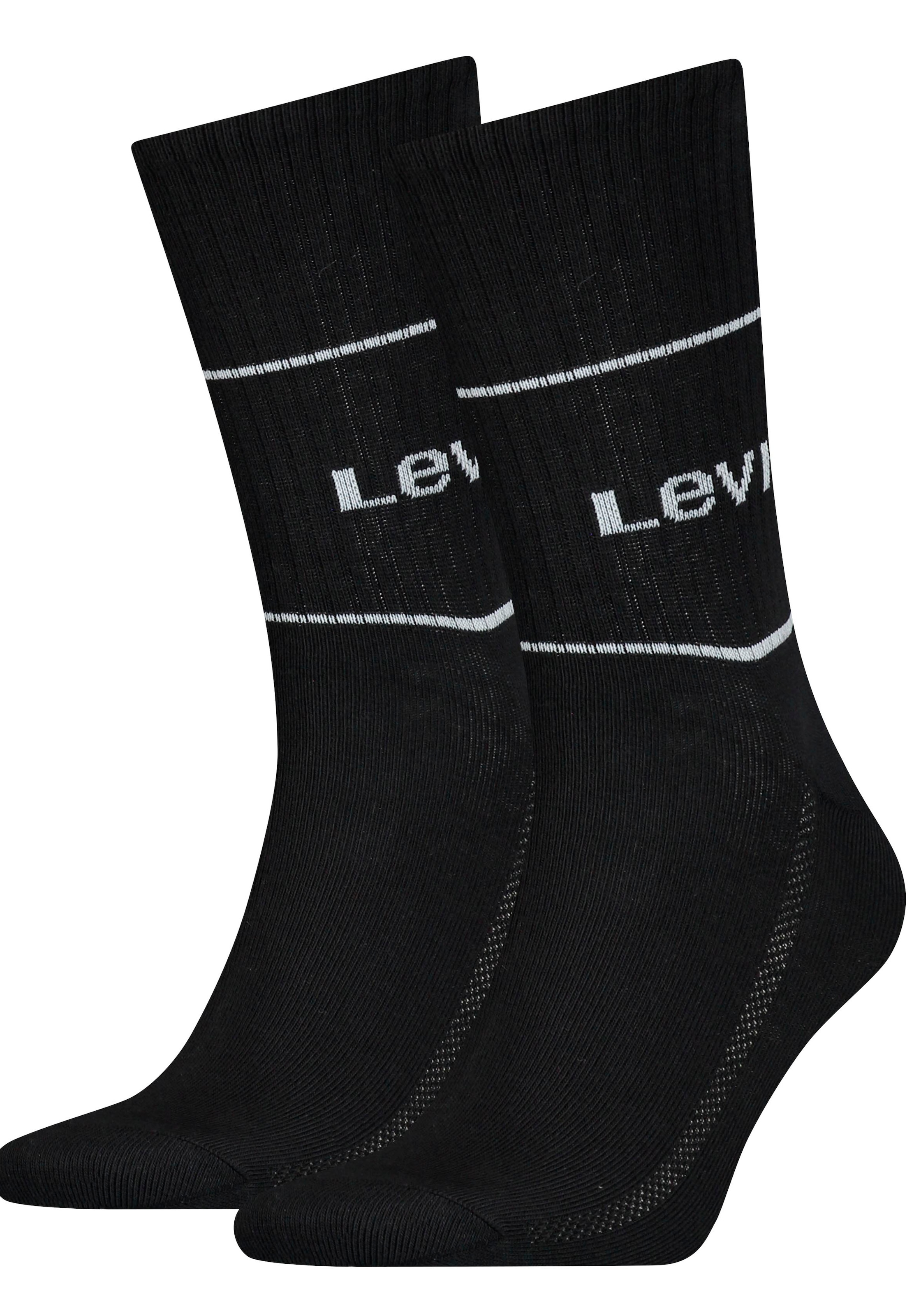 Levi's® Socken »LEVIS SHORT CUT LOGO SPORT 2P« Packung, 2er Pack, 2 Stk. tlg. mit breitem Logobund