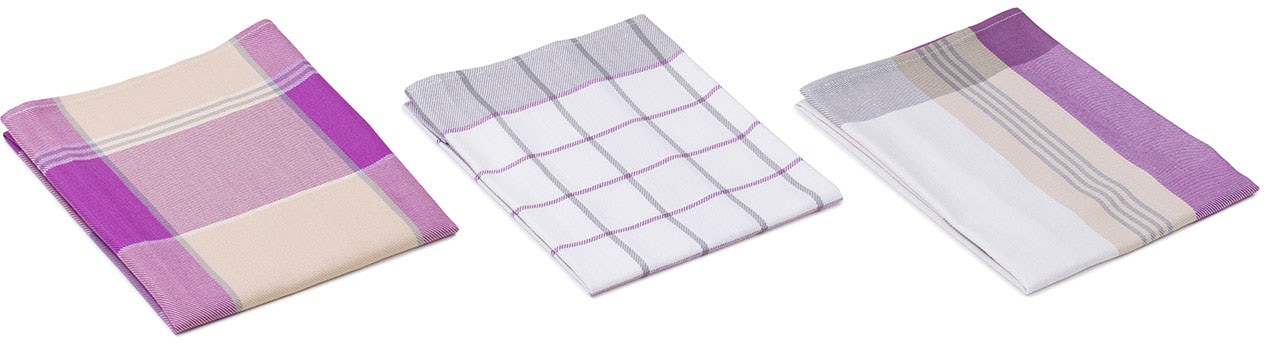 Gözze Geschirrtuch »Geschirrtücher, Des. 60058«, (Set, 3 tlg.), Mass: 50 x 70 cm, Set: 2x kariert und 1x gestreift