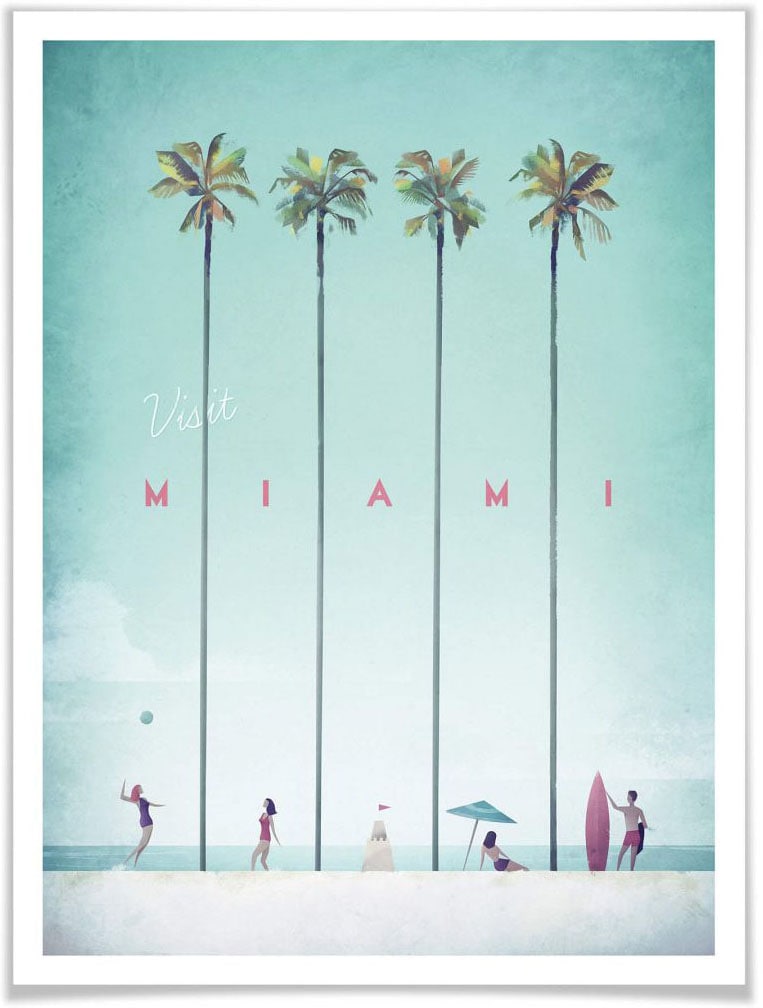 Wall-Art Poster »Palmen bestellen Wandbild, online Strand«, | Jelmoli-Versand (1 Wandposter Strand, Poster, Miami Bild, St.), Urlaub