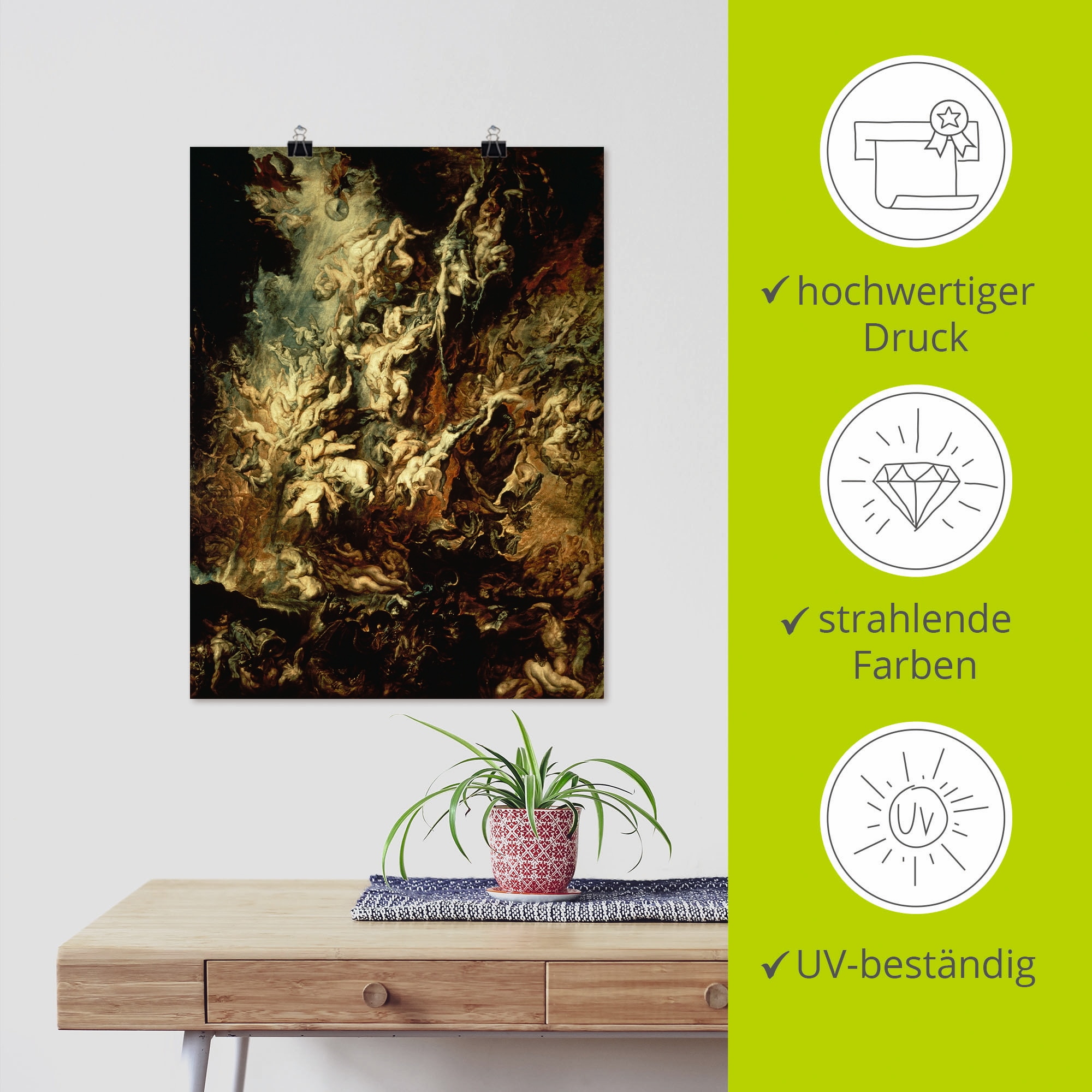 Artland Kunstdruck »Höllensturz der Verdammten I«, Dark Fantasy, (1 St.), als Leinwandbild, Poster, Wandaufkleber in verschied. Grössen