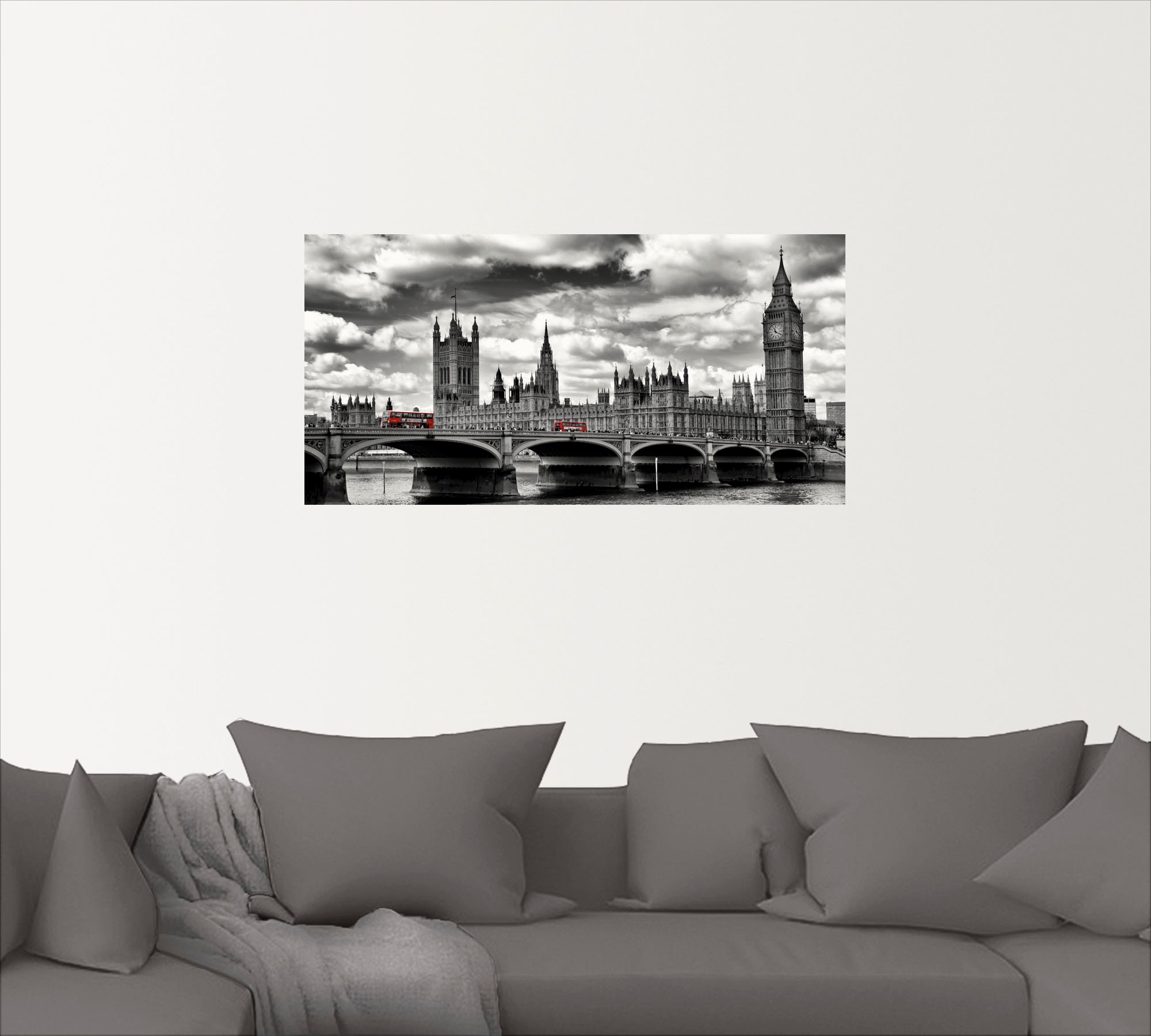 Artland Wandbild »London Westminster Bridge & Red Buses«, Grossbritannien, (1 St.), als Leinwandbild, Poster, Wandaufkleber in verschied. Grössen