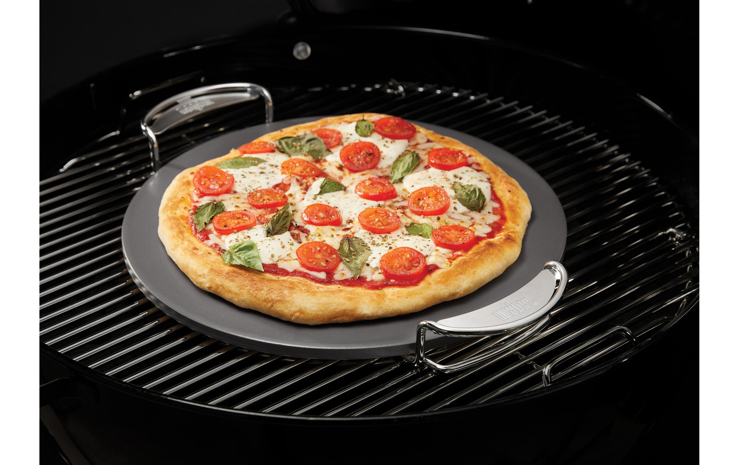 Weber Pizzastein »mit Gestell, rund«, Edelstahl
